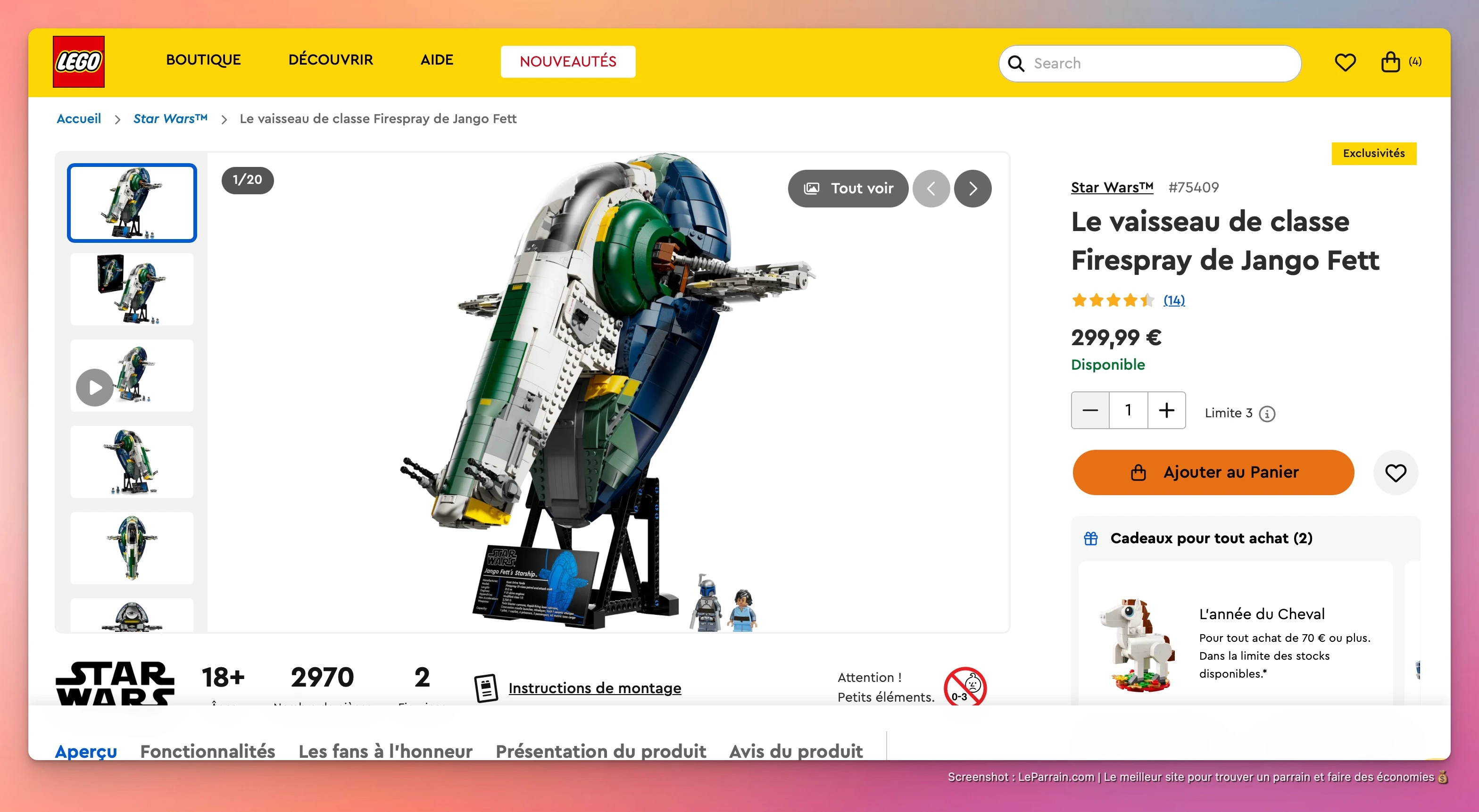 Capture d'écran 1 du programme de parrainage Lego