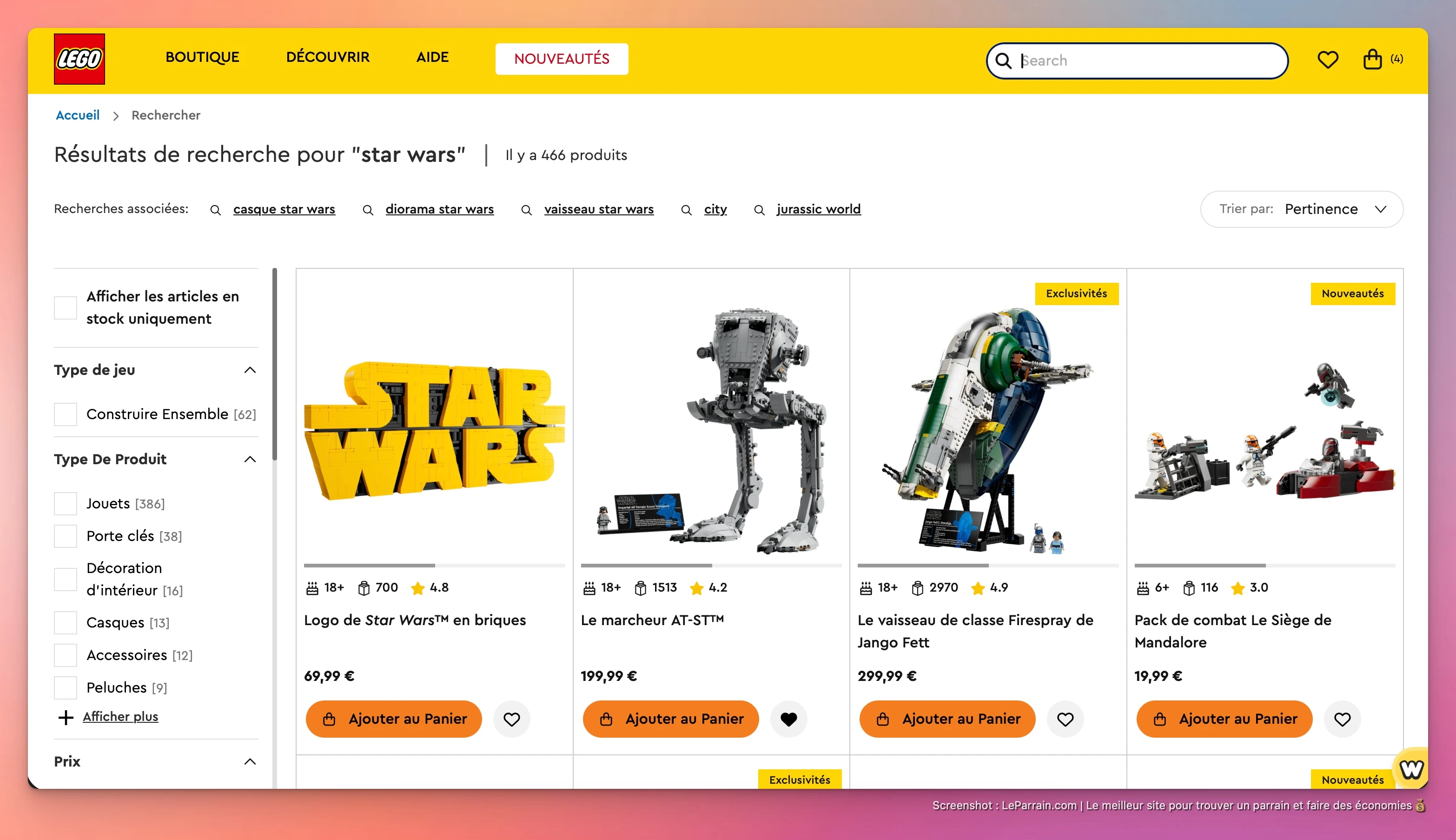 Capture d'écran 2 du programme de parrainage Lego