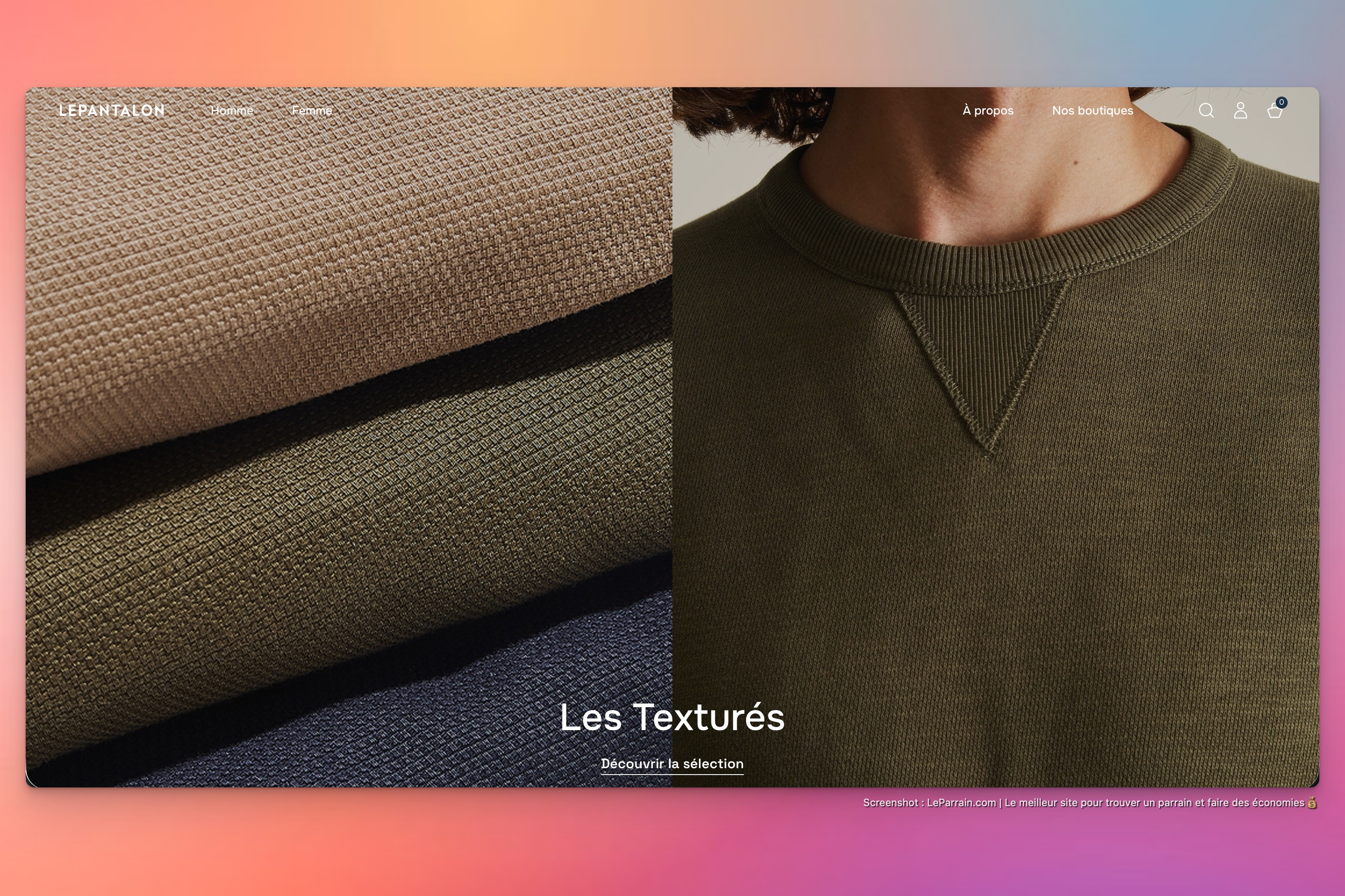 Capture d'écran 1 du programme de parrainage LePantalon