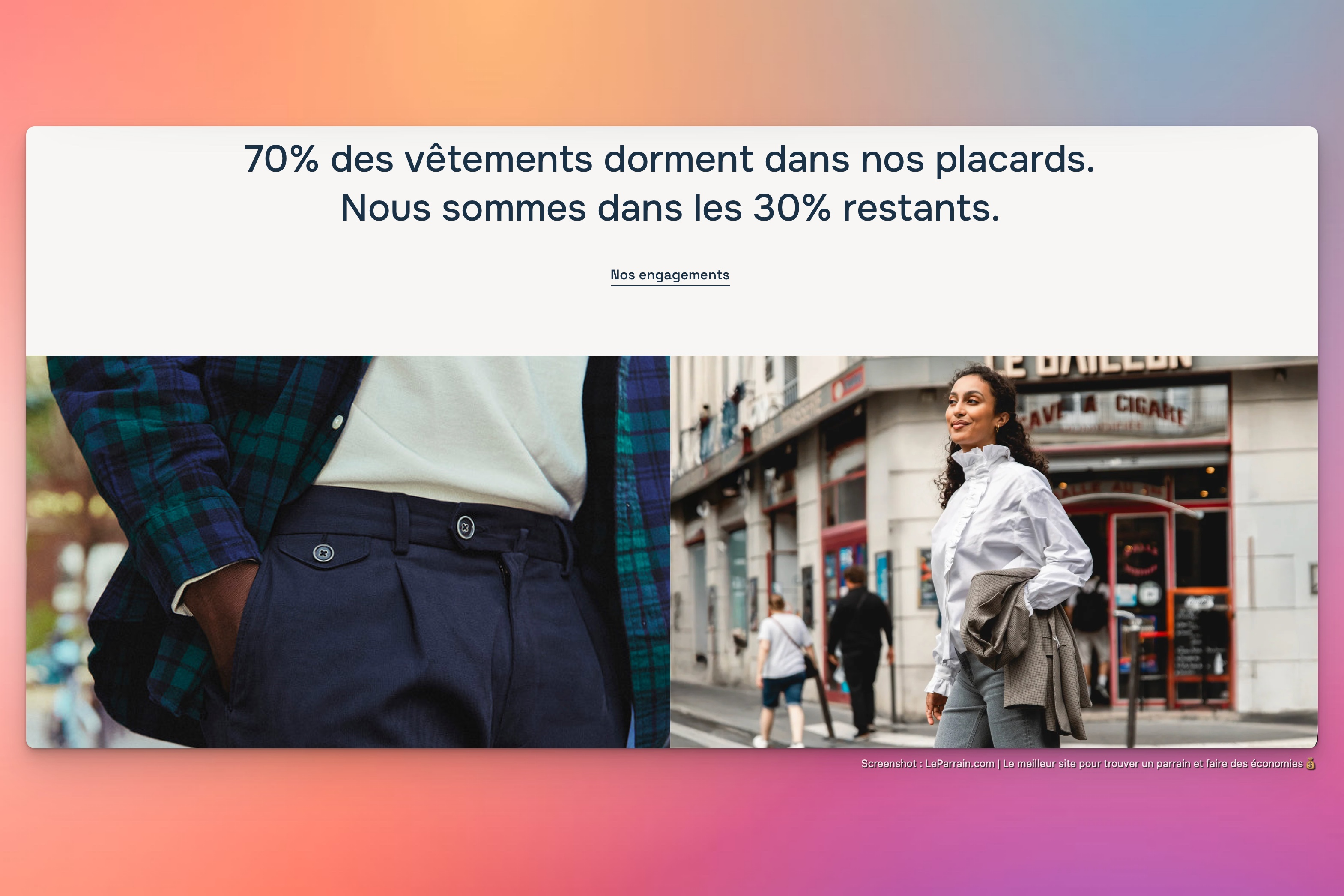 Capture d'écran 2 du programme de parrainage LePantalon