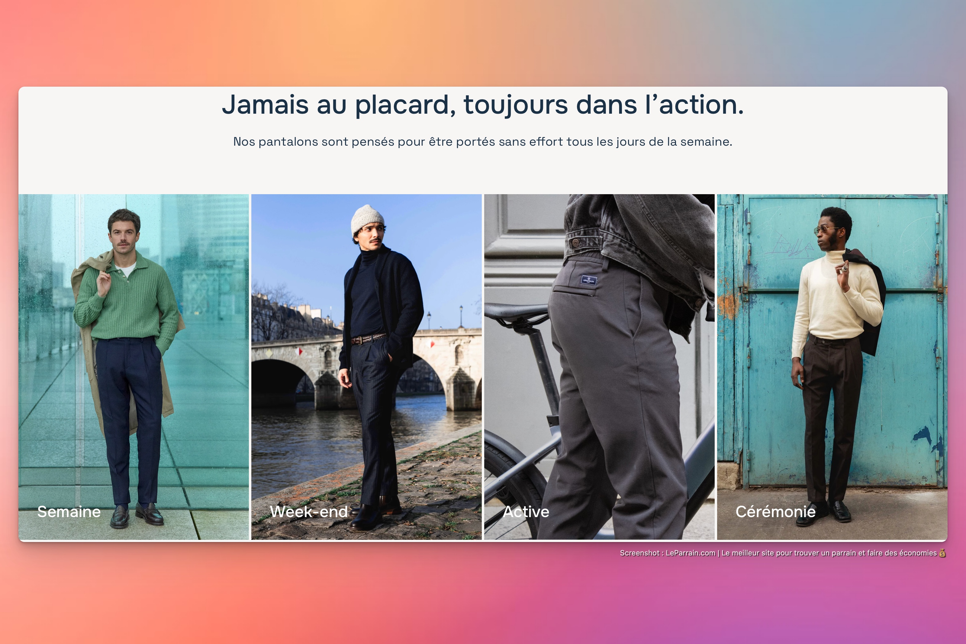 Capture d'écran 3 du programme de parrainage LePantalon