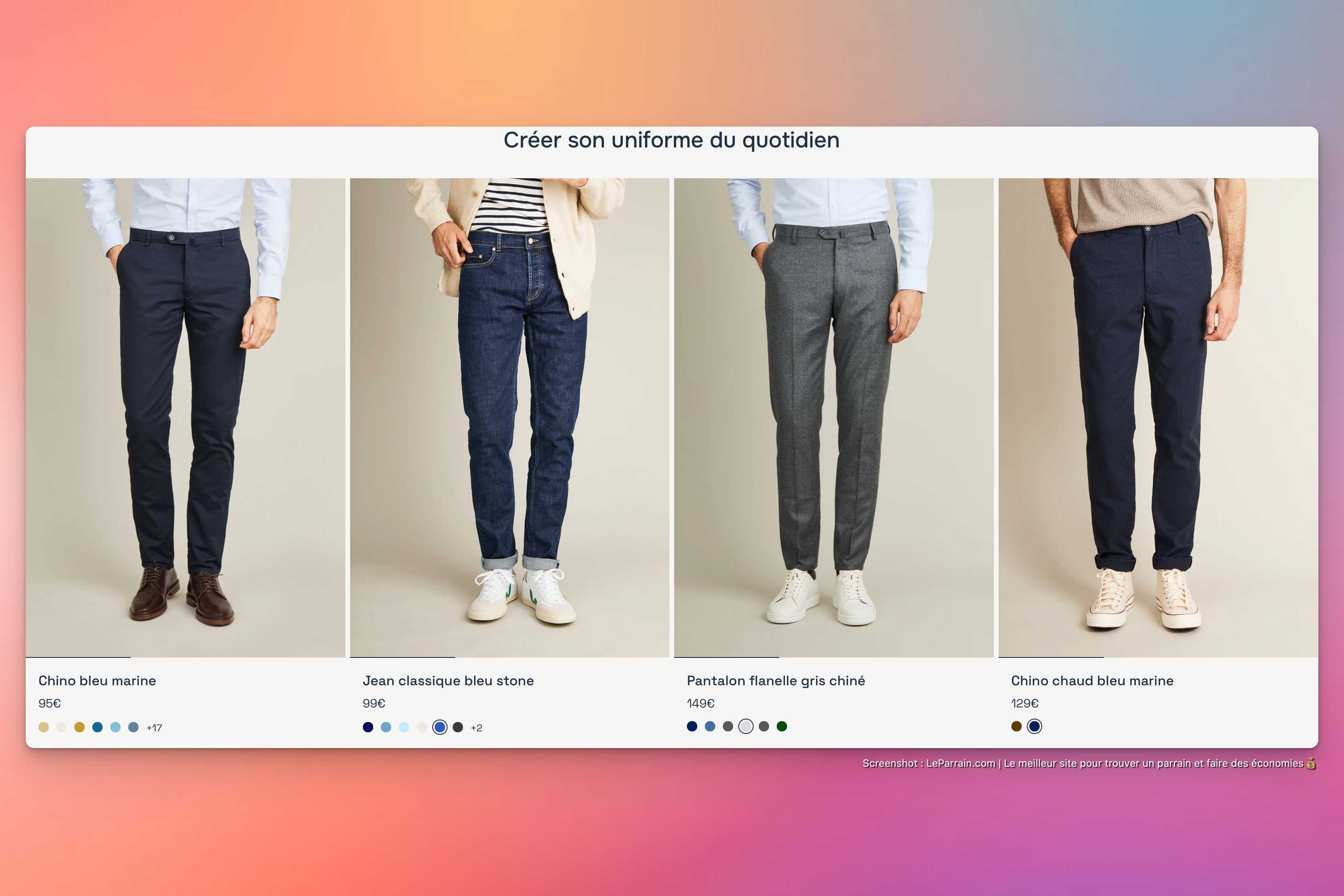 Capture d'écran 4 du programme de parrainage LePantalon