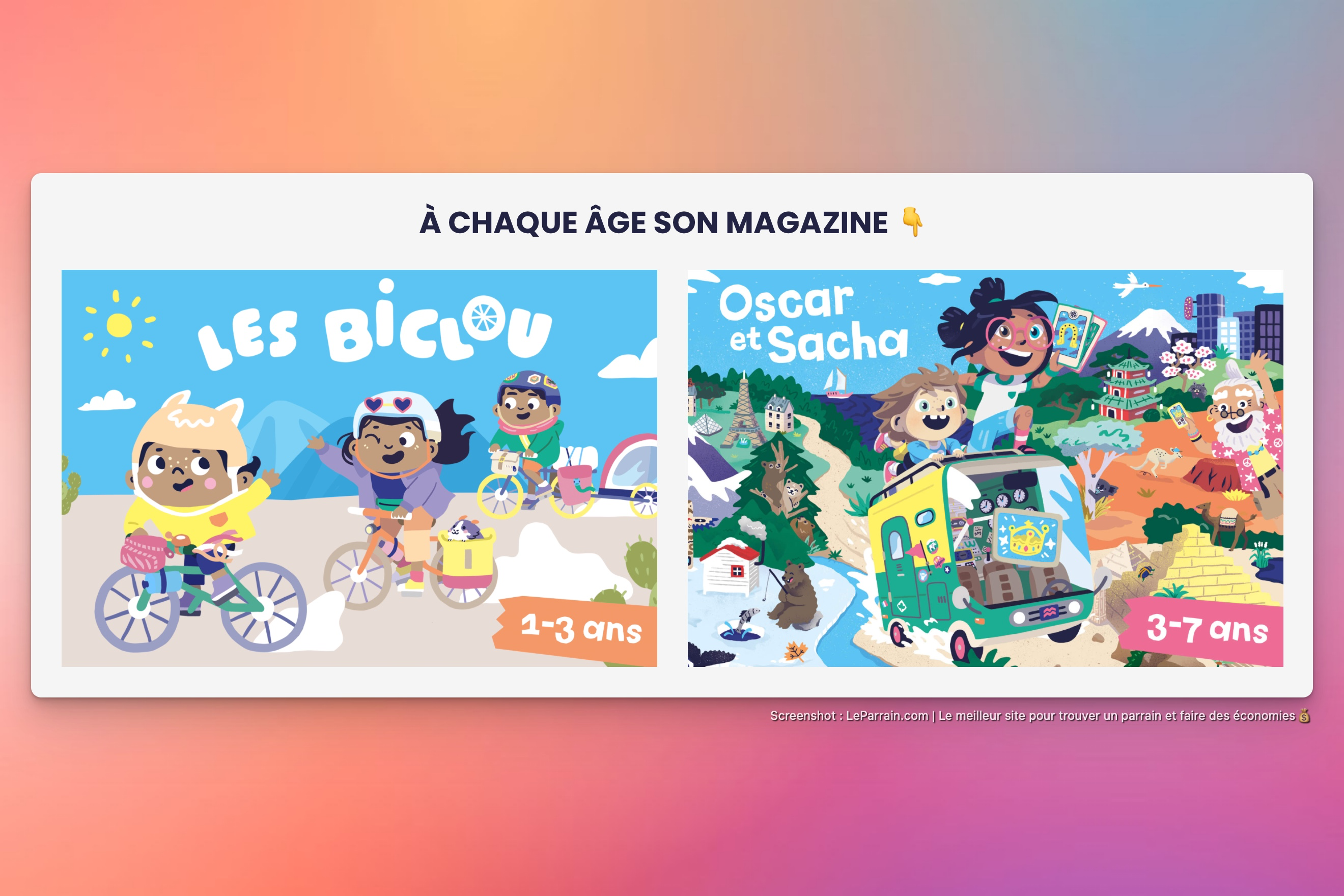 Capture d'écran 3 du programme de parrainage Les Mini Mondes