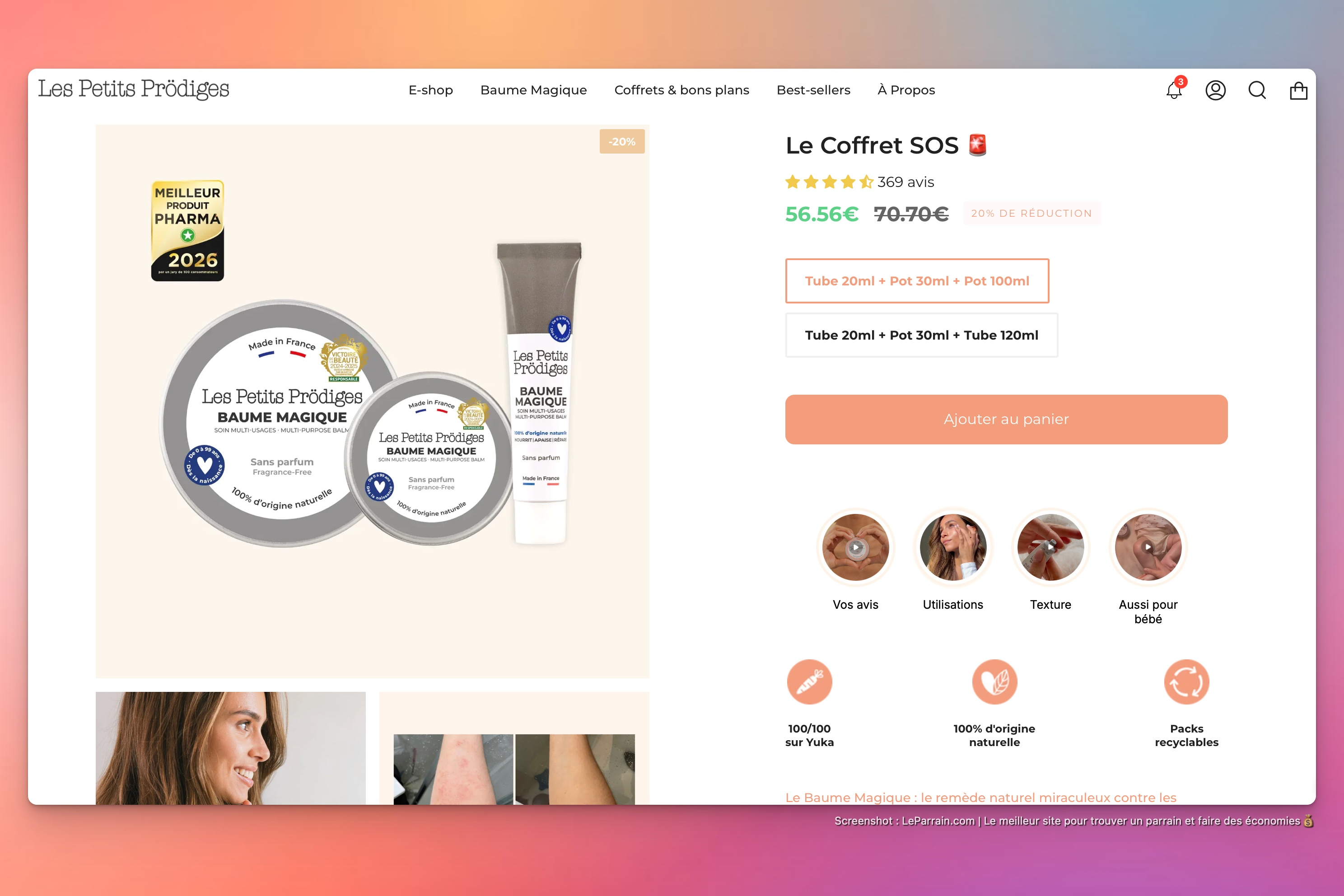 Capture d'écran 2 du programme de parrainage Les Petits Prödiges