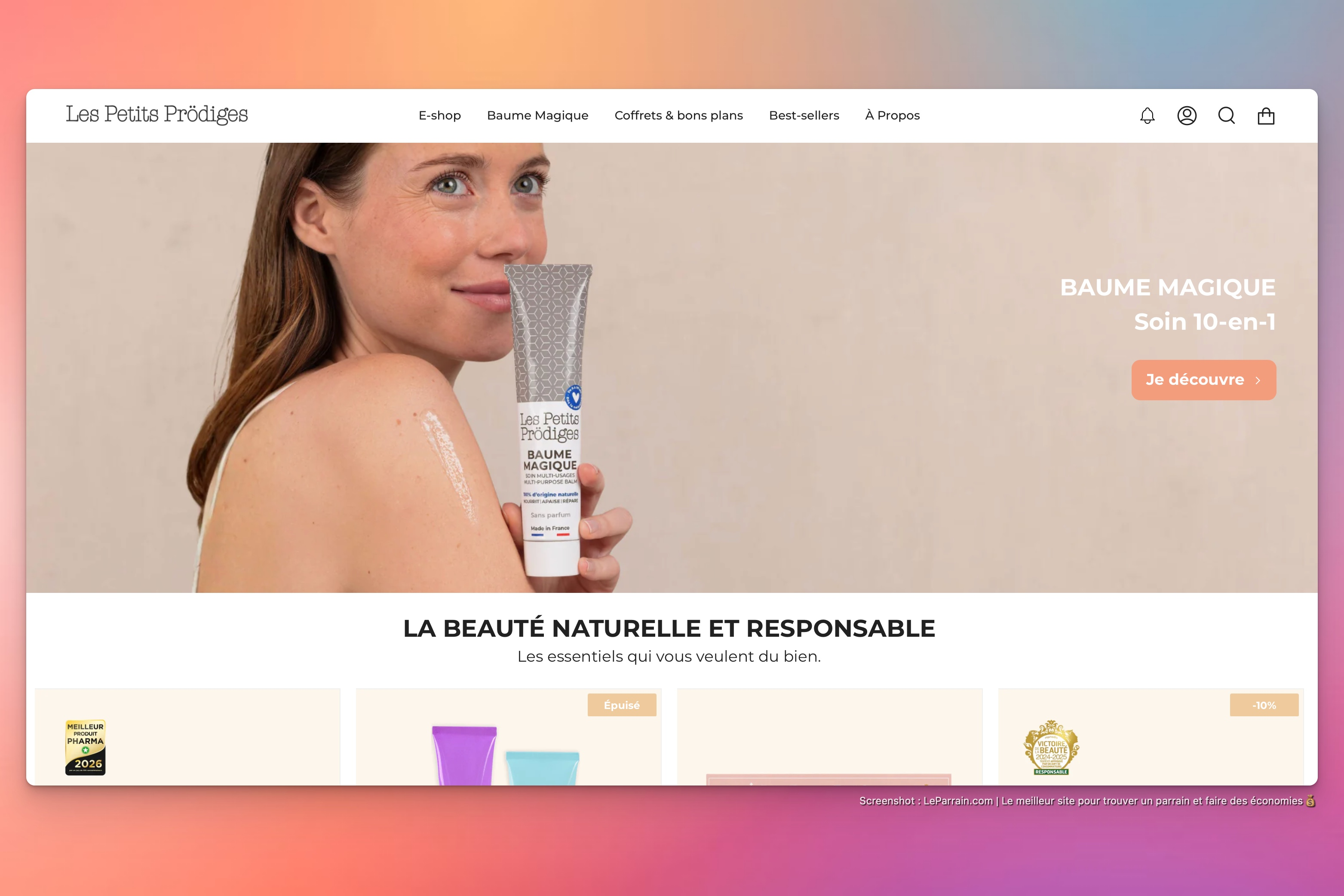 Capture d'écran 3 du programme de parrainage Les Petits Prödiges