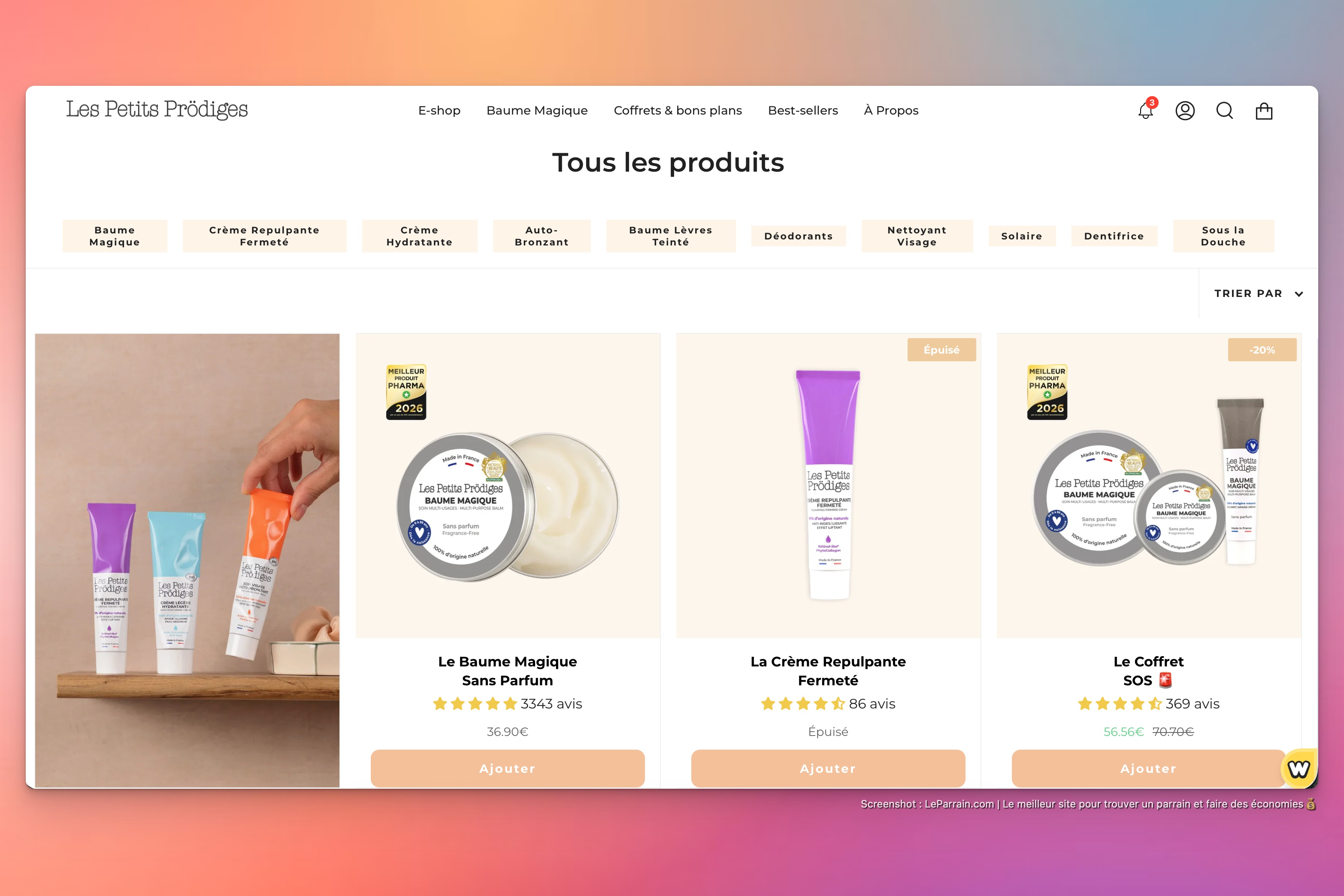 Capture d'écran 4 du programme de parrainage Les Petits Prödiges