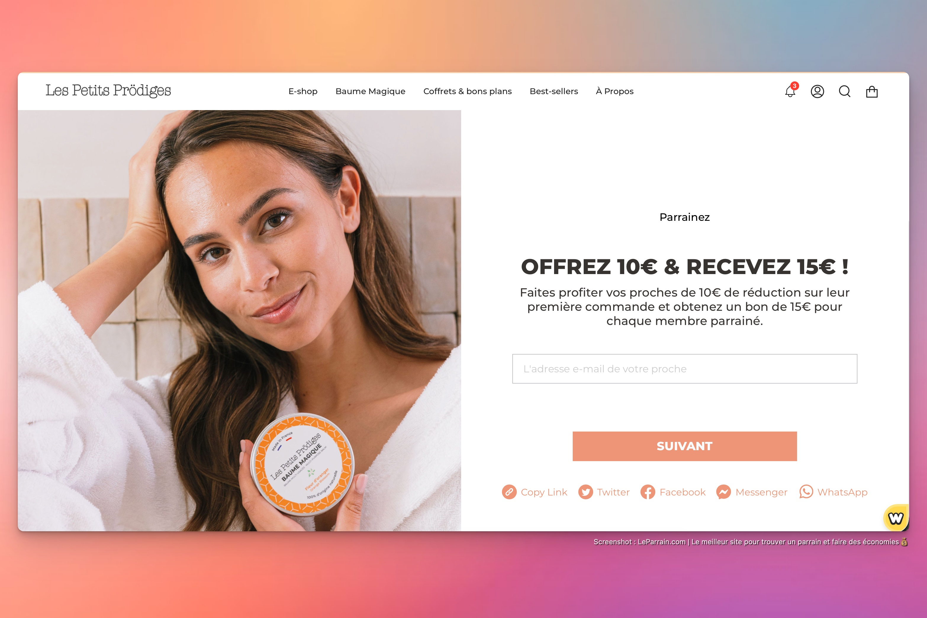 Capture d'écran 5 du programme de parrainage Les Petits Prödiges