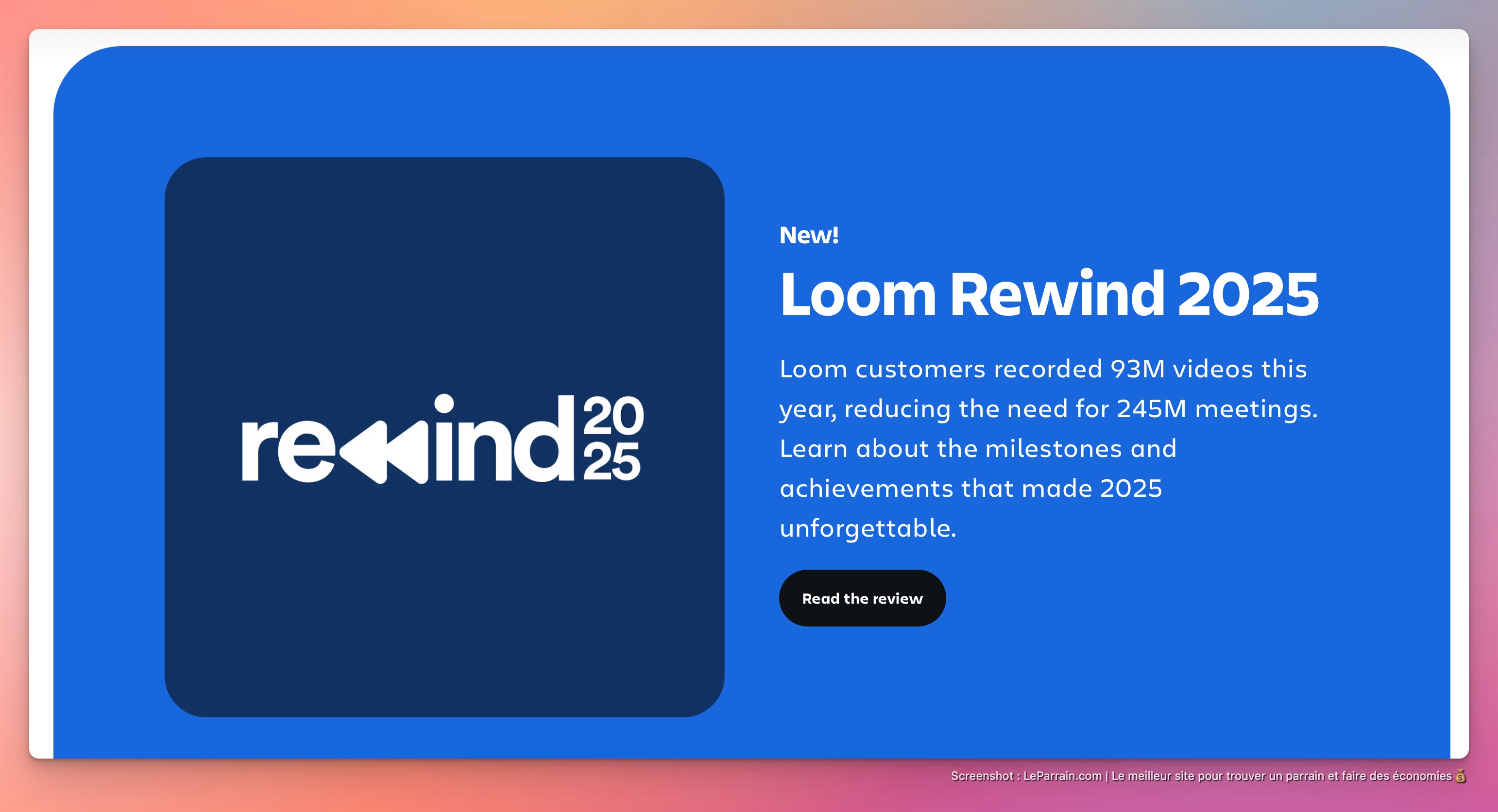 Capture d'écran 6 du programme de parrainage Loom