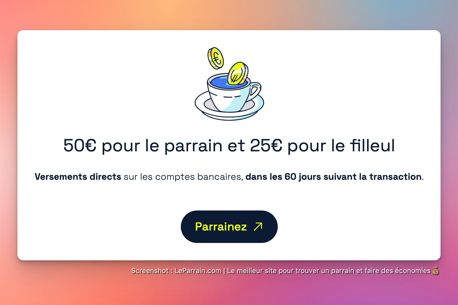 Capture d'écran 4 du programme de parrainage Louve Invest