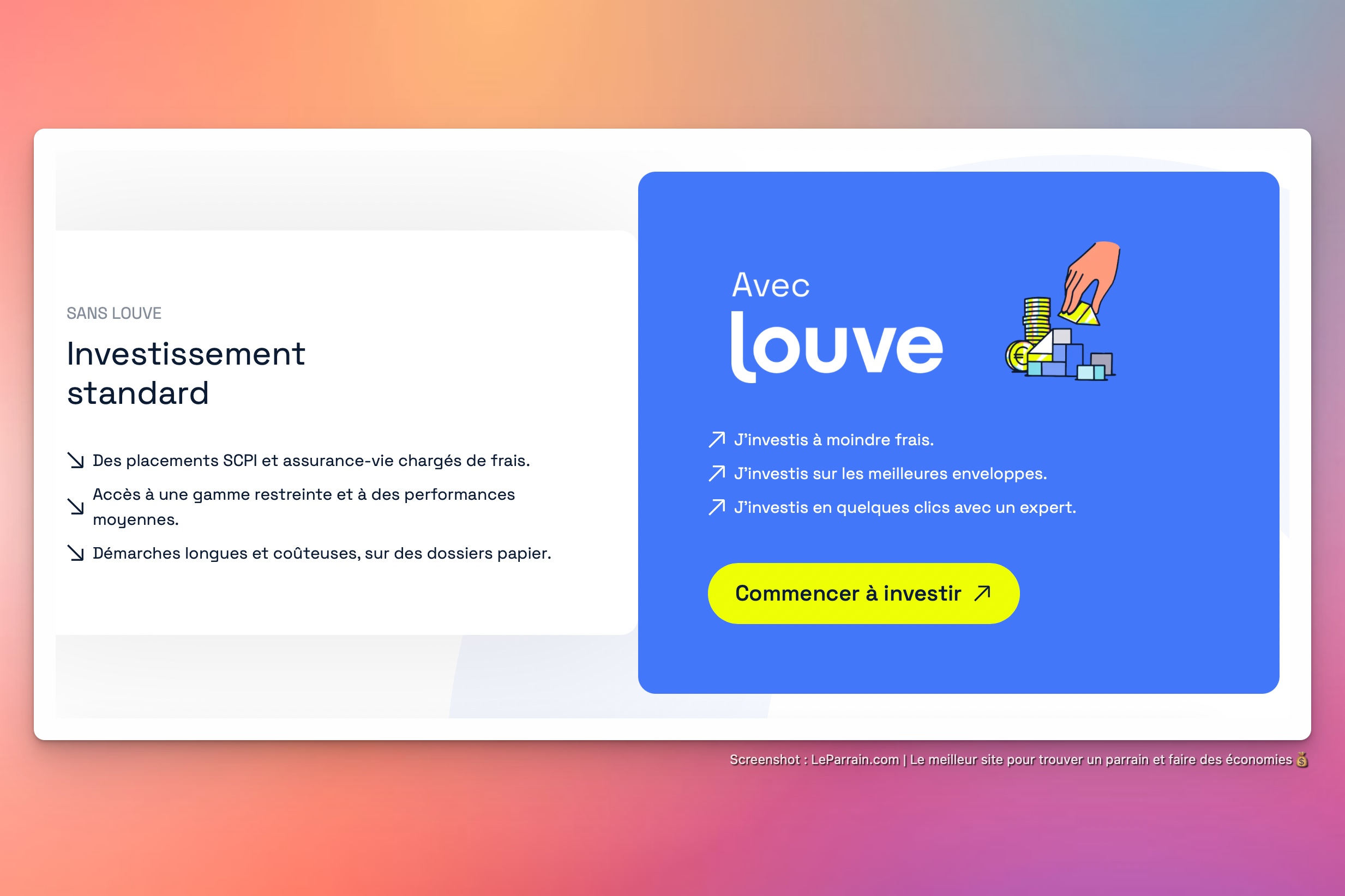 Capture d'écran 8 du programme de parrainage Louve Invest