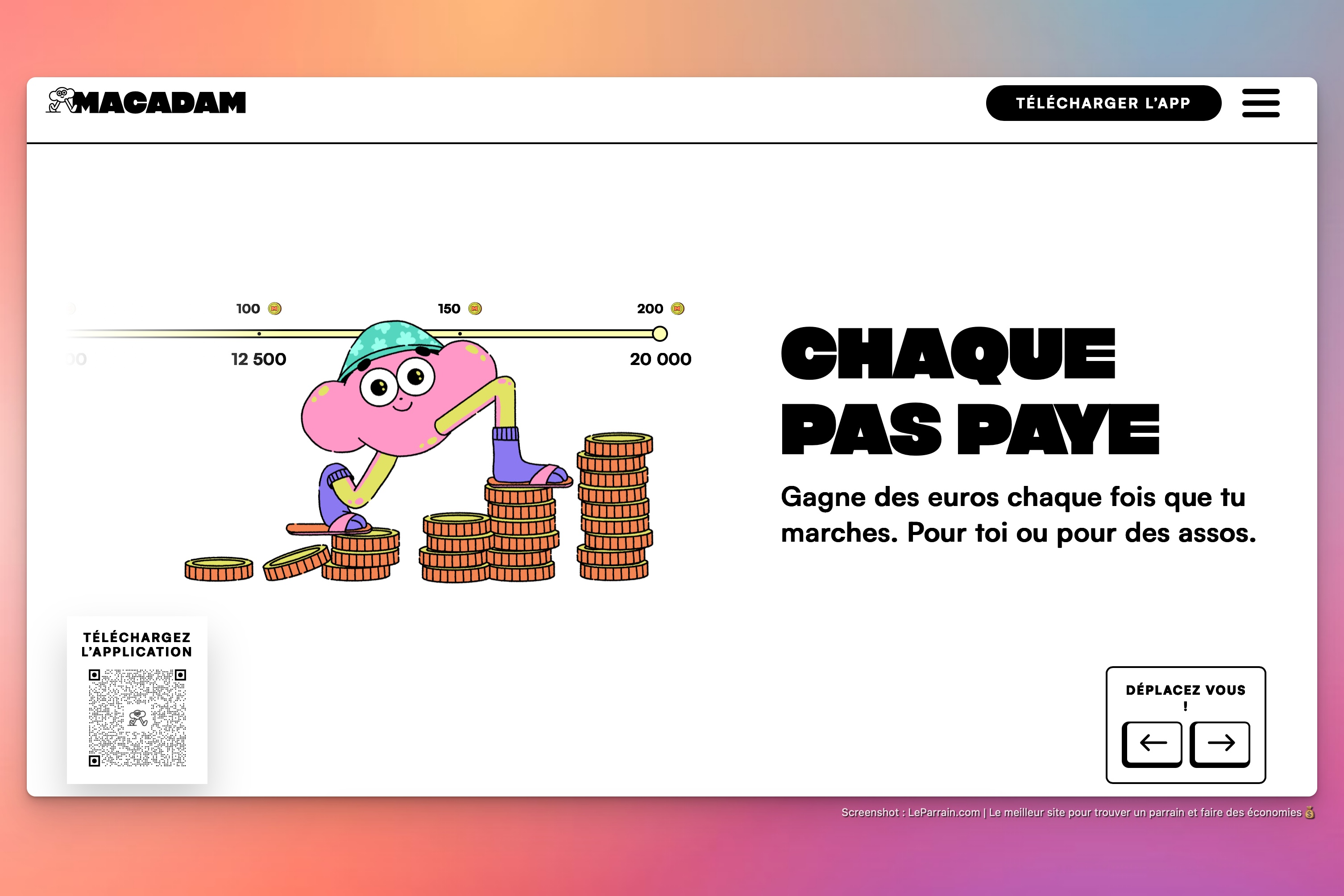 Capture d'écran 2 du programme de parrainage Macadam