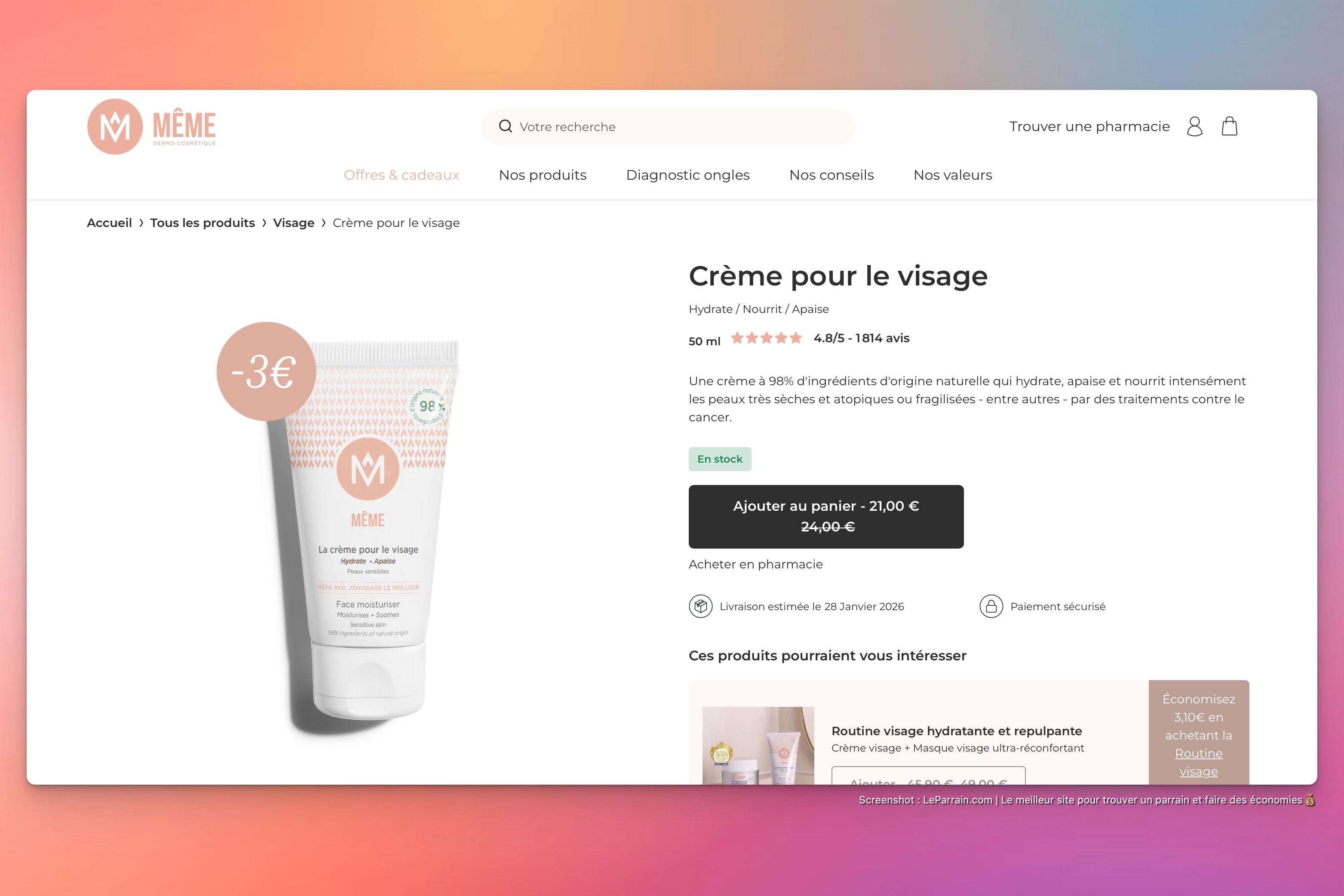 Capture d'écran 2 du programme de parrainage MÊME