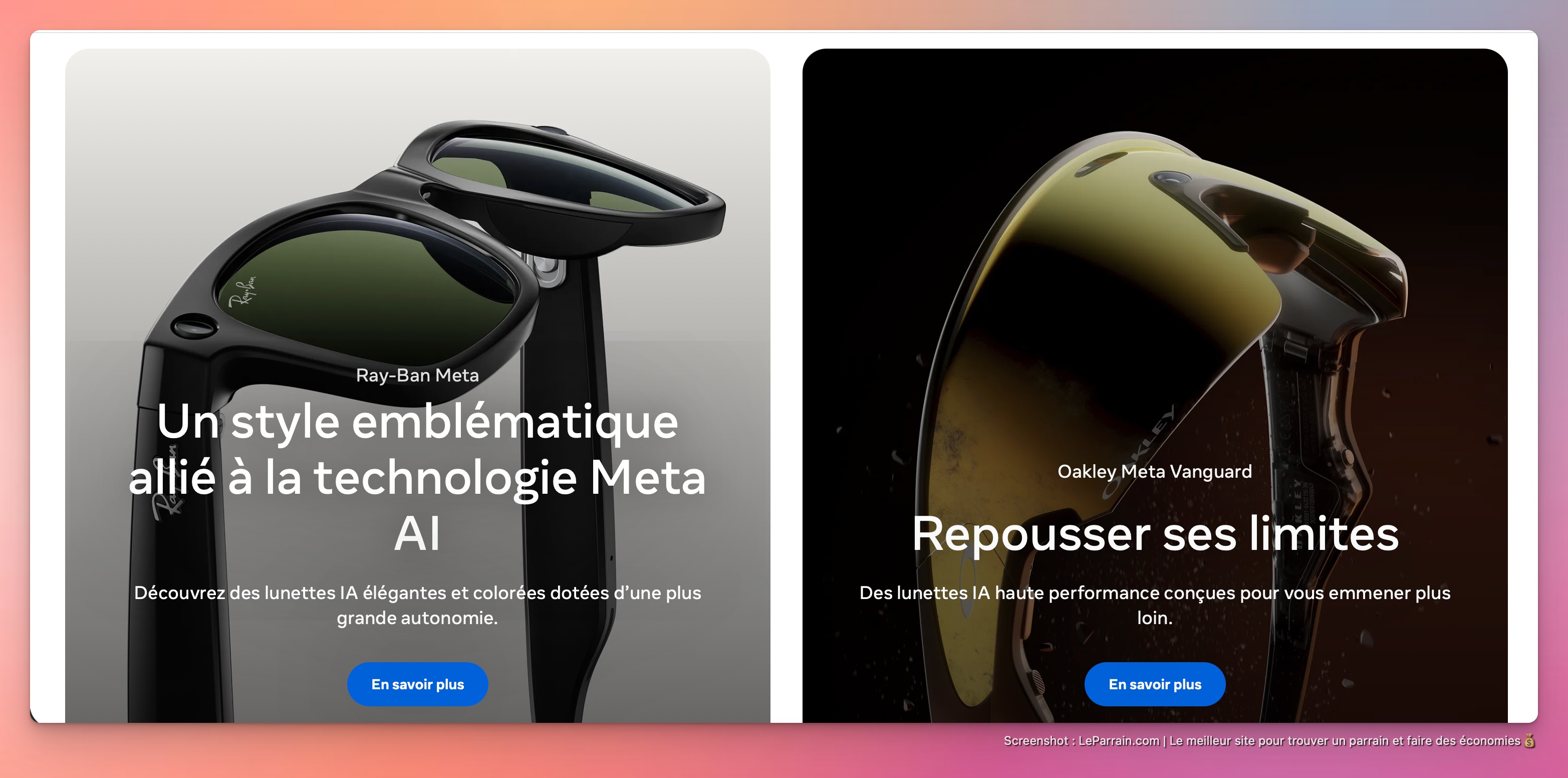 Capture d'écran 2 du programme de parrainage Meta