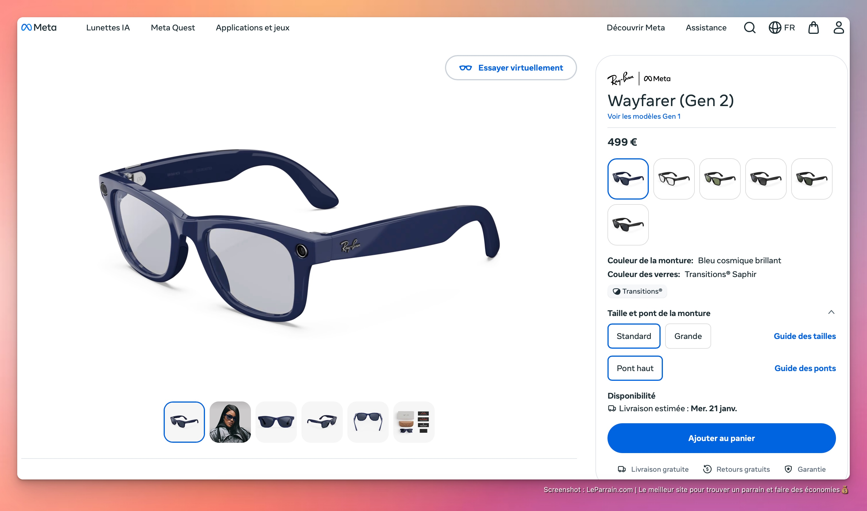 Capture d'écran 4 du programme de parrainage Meta