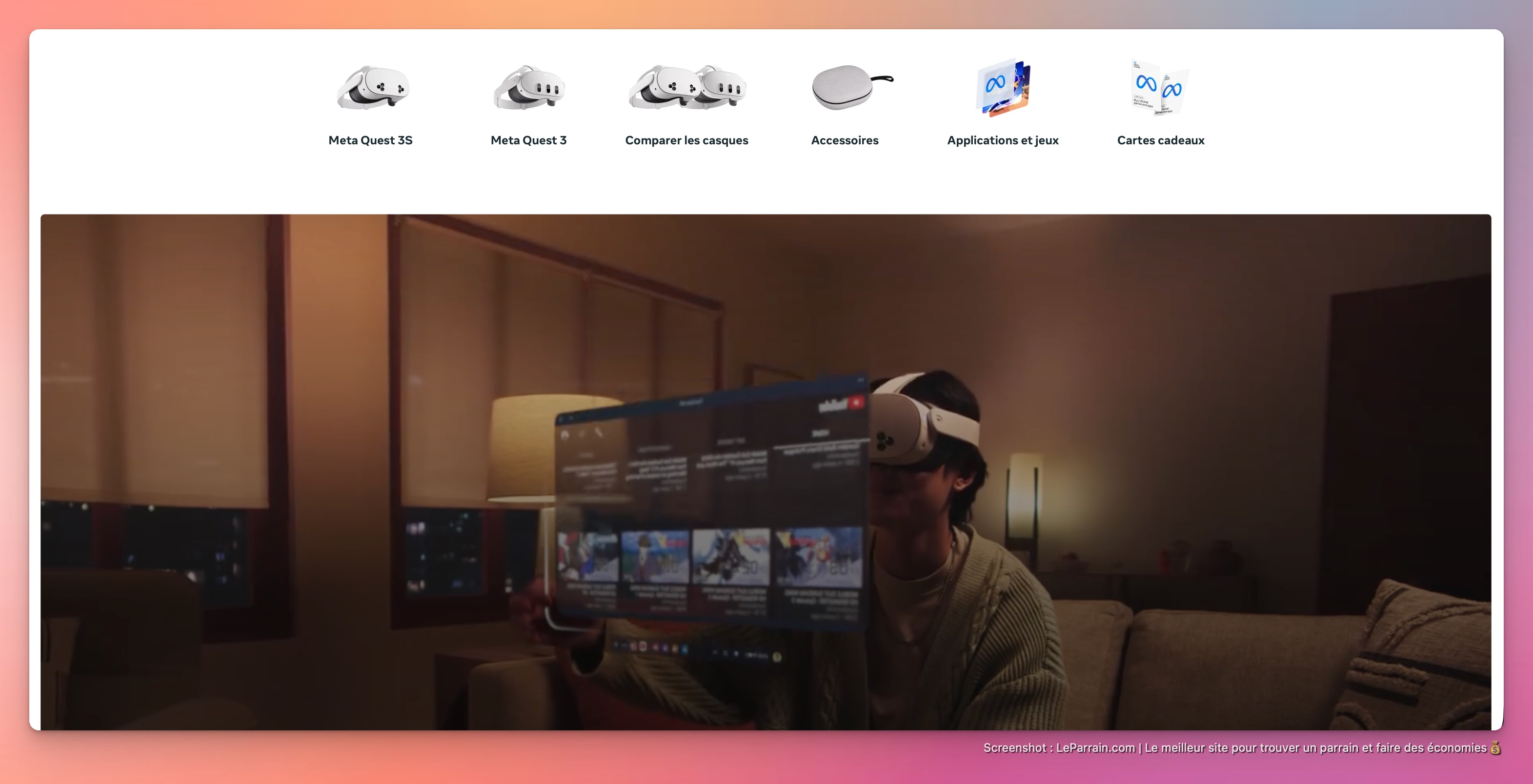 Capture d'écran 2 du programme de parrainage Meta Quest