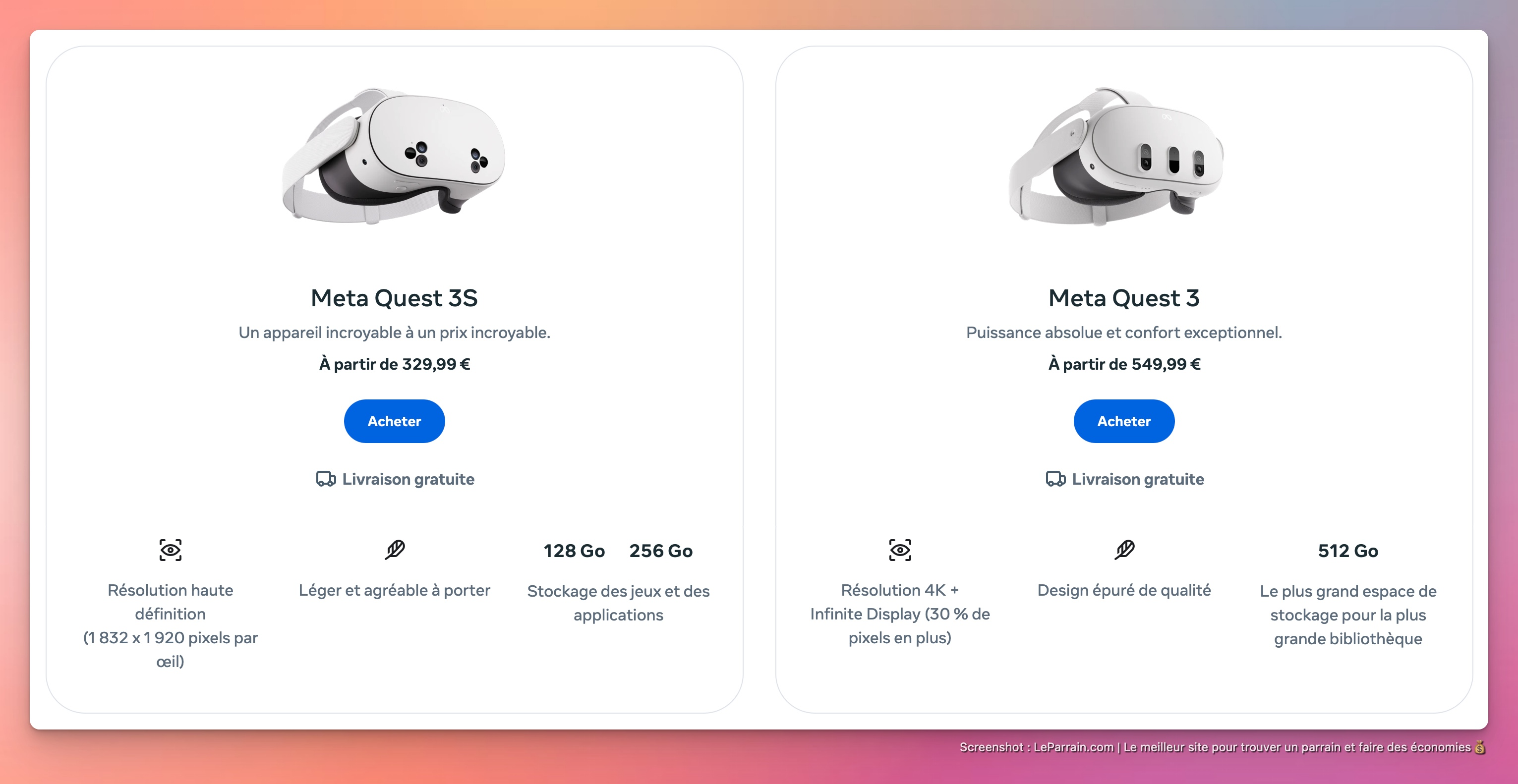 Capture d'écran 3 du programme de parrainage Meta Quest