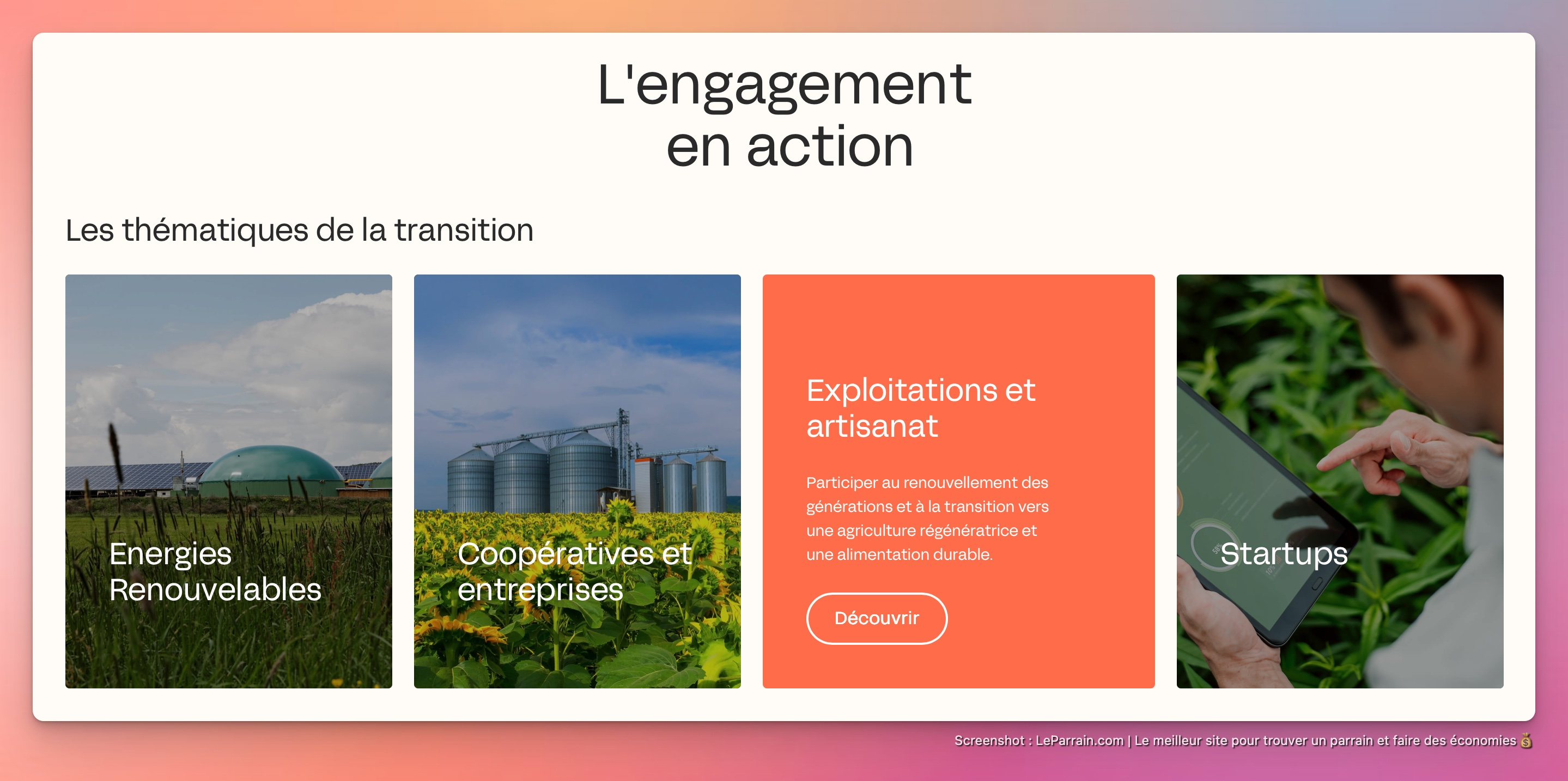 Capture d'écran 2 du programme de parrainage Miimosa