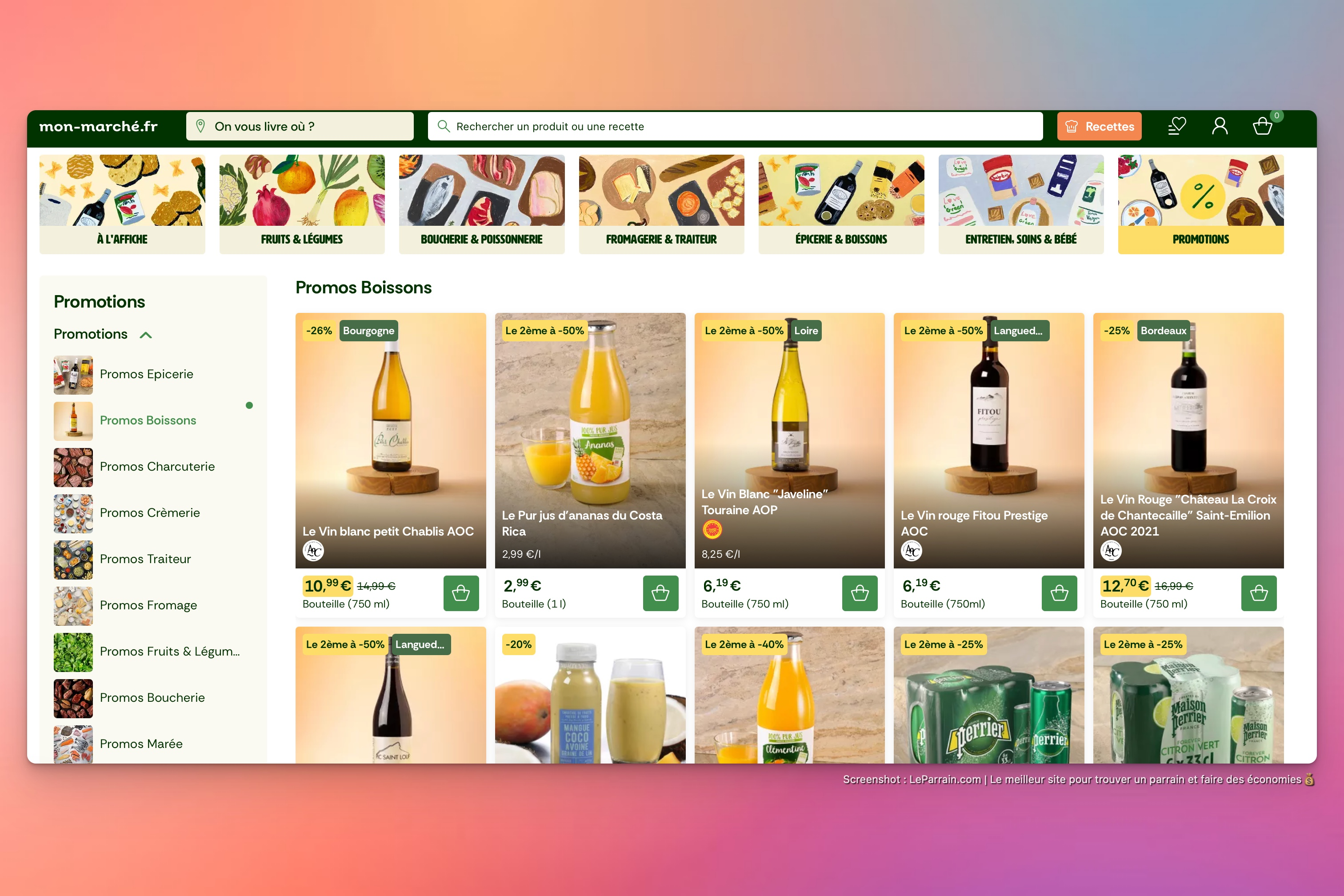 Capture d'écran 4 du programme de parrainage Mon Marché
