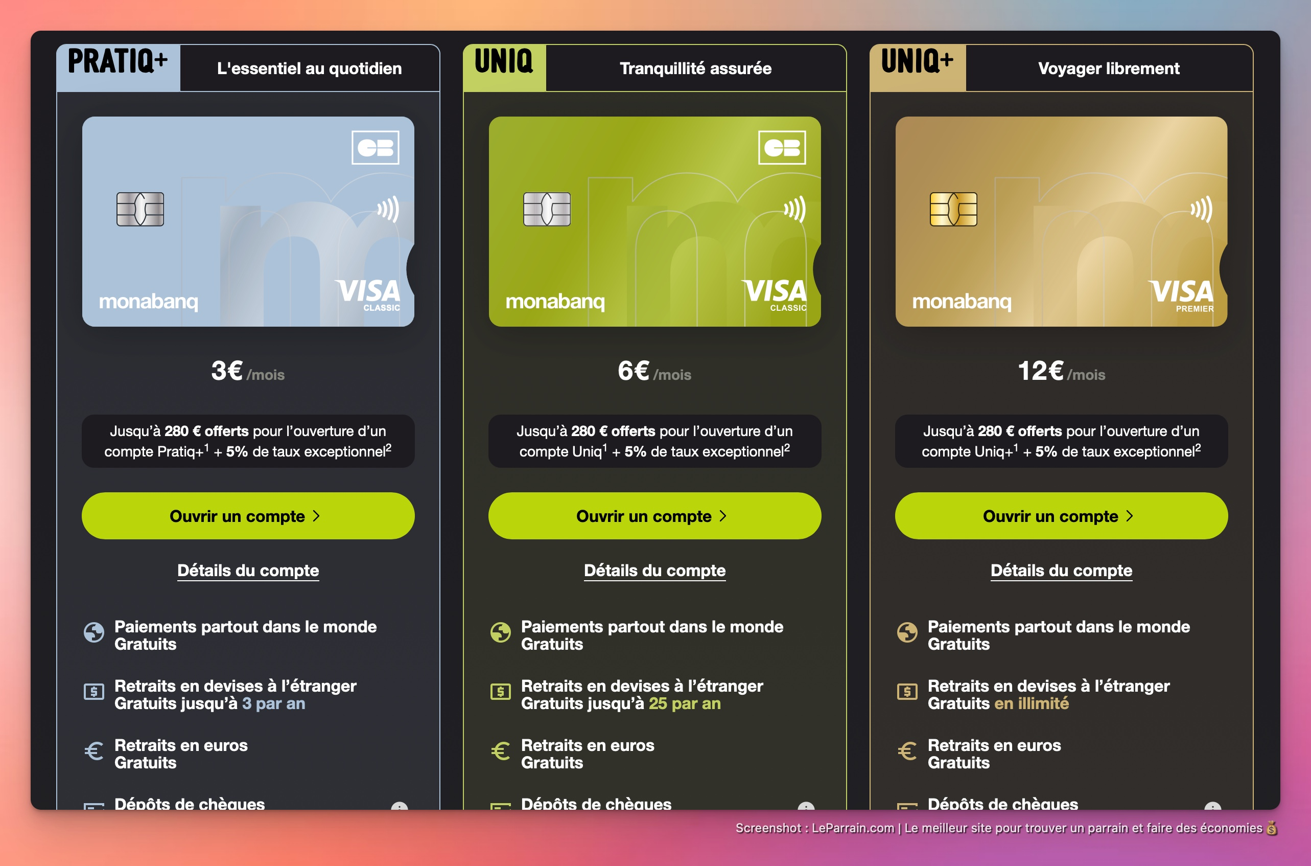 Capture d'écran 2 du programme de parrainage Monabanq