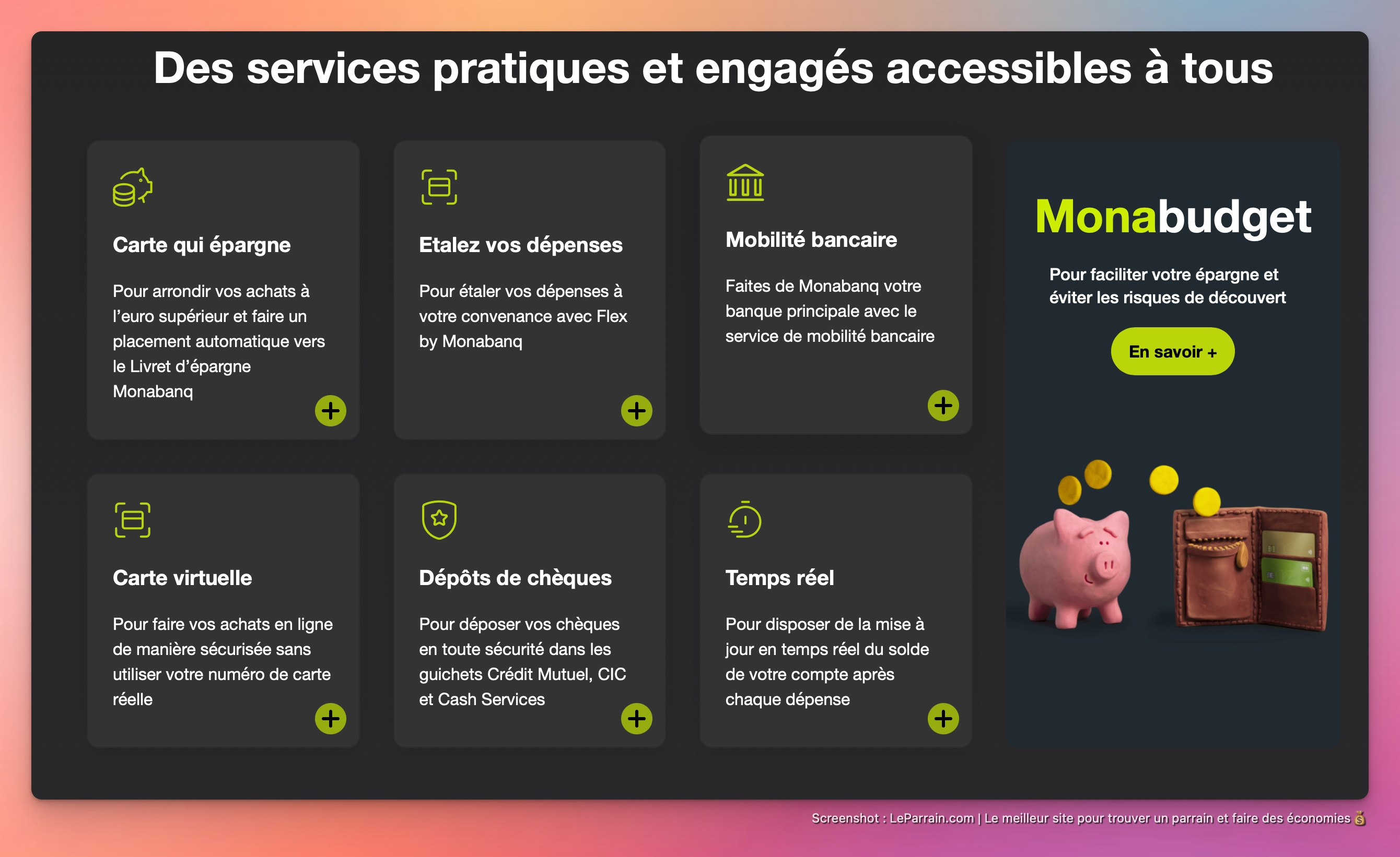 Capture d'écran 3 du programme de parrainage Monabanq