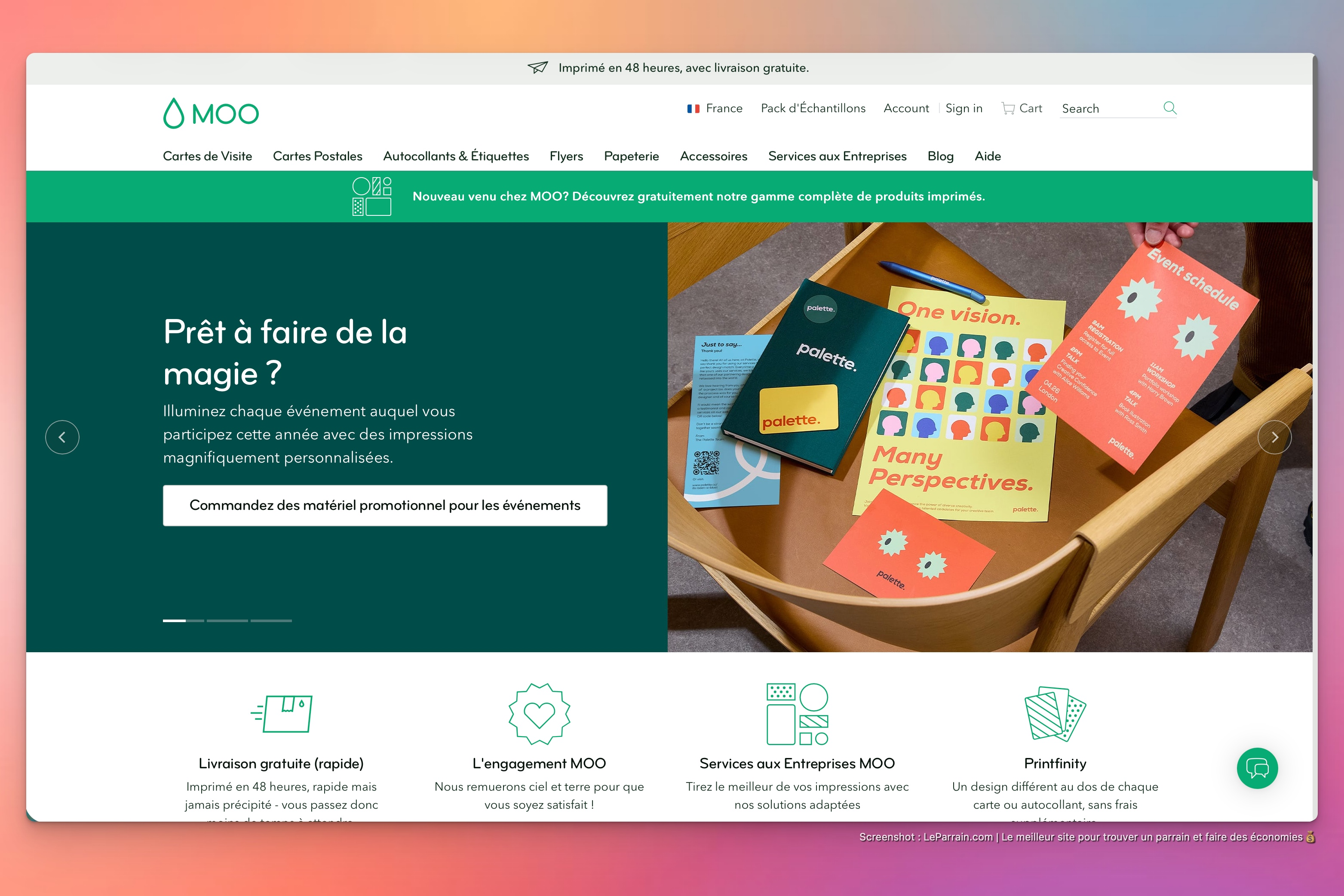 Capture d'écran 4 du programme de parrainage MOO