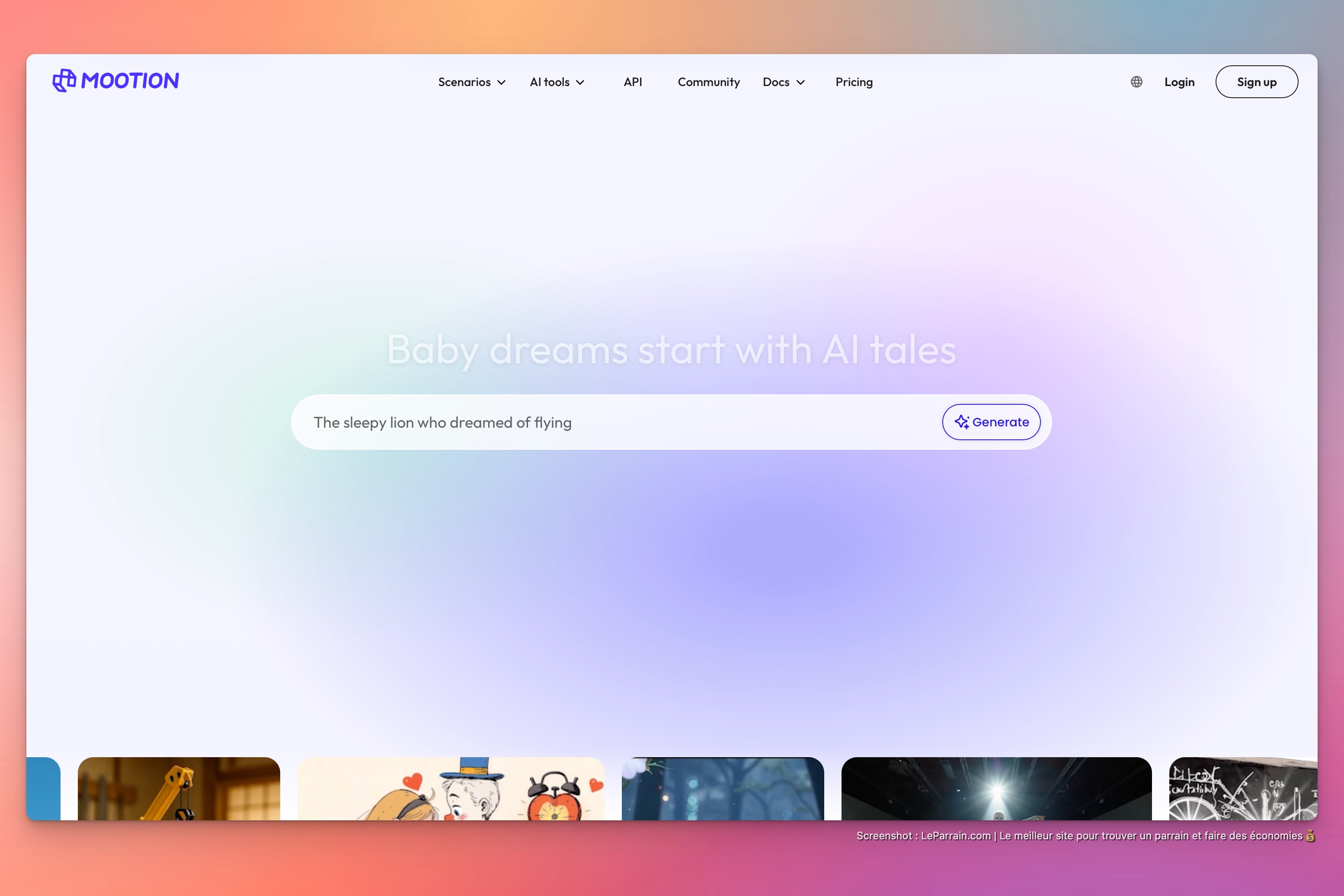 Capture d'écran 5 du programme de parrainage Mootion
