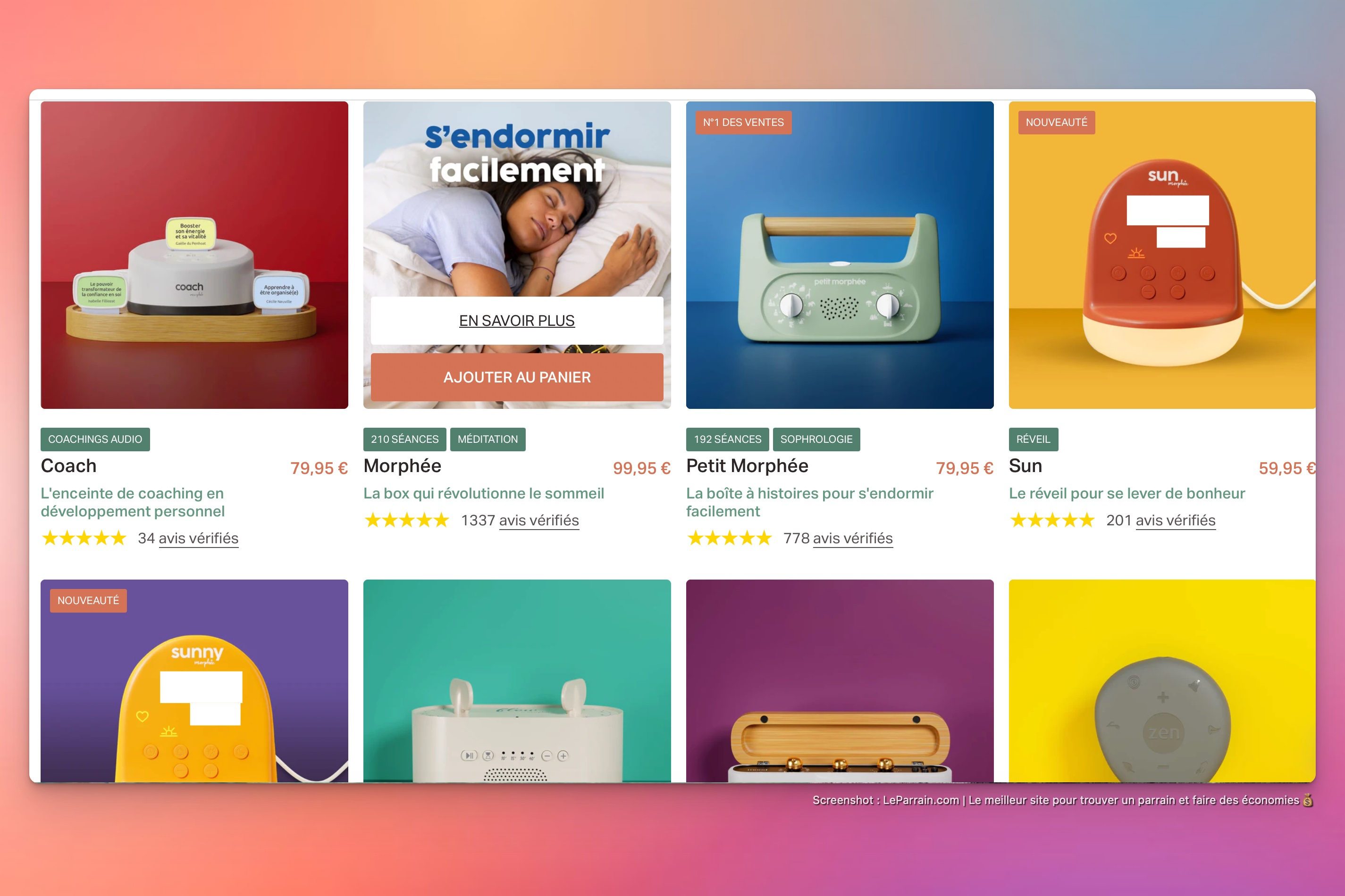 Capture d'écran 3 du programme de parrainage Morphée