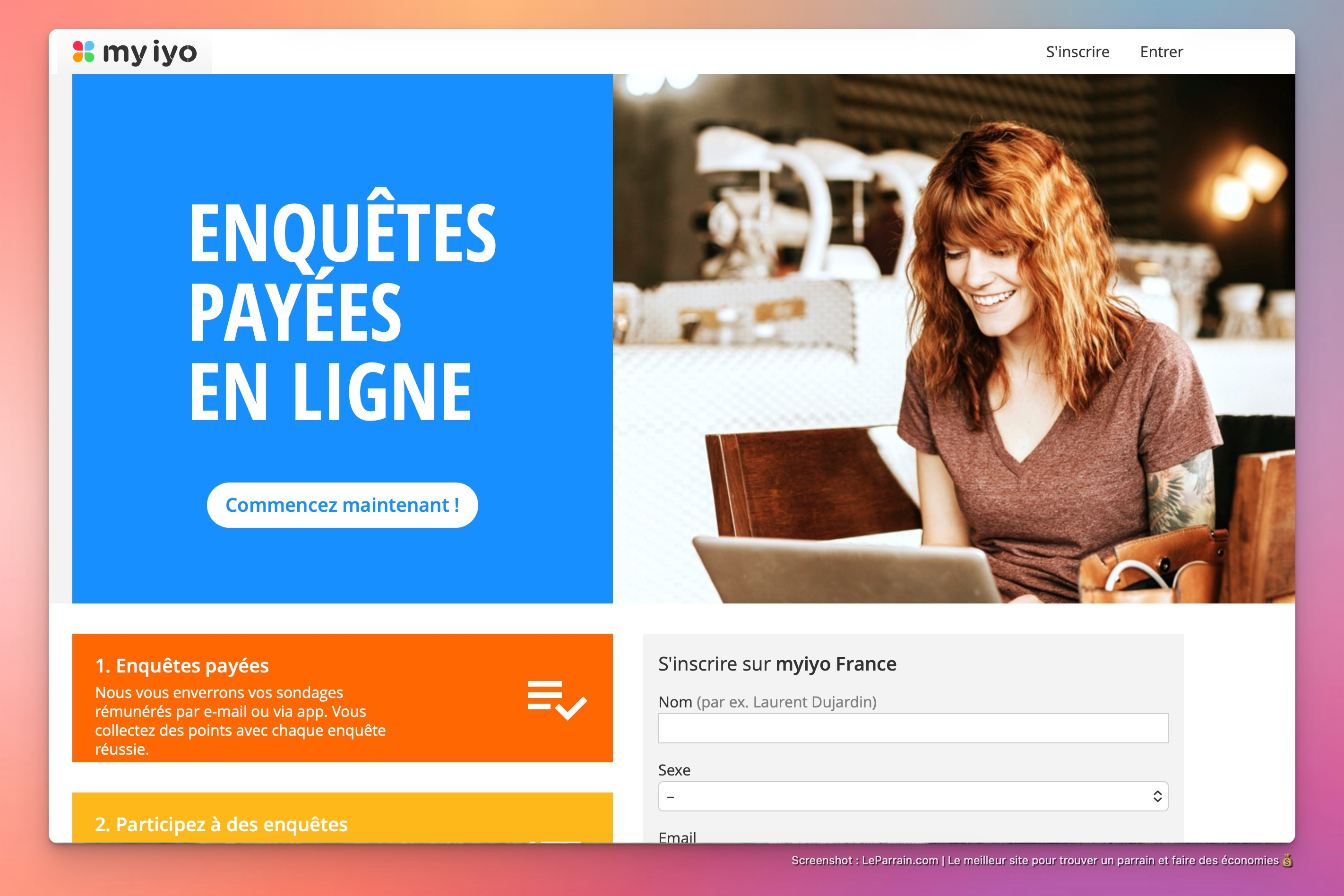 Capture d'écran 1 du programme de parrainage my iyo