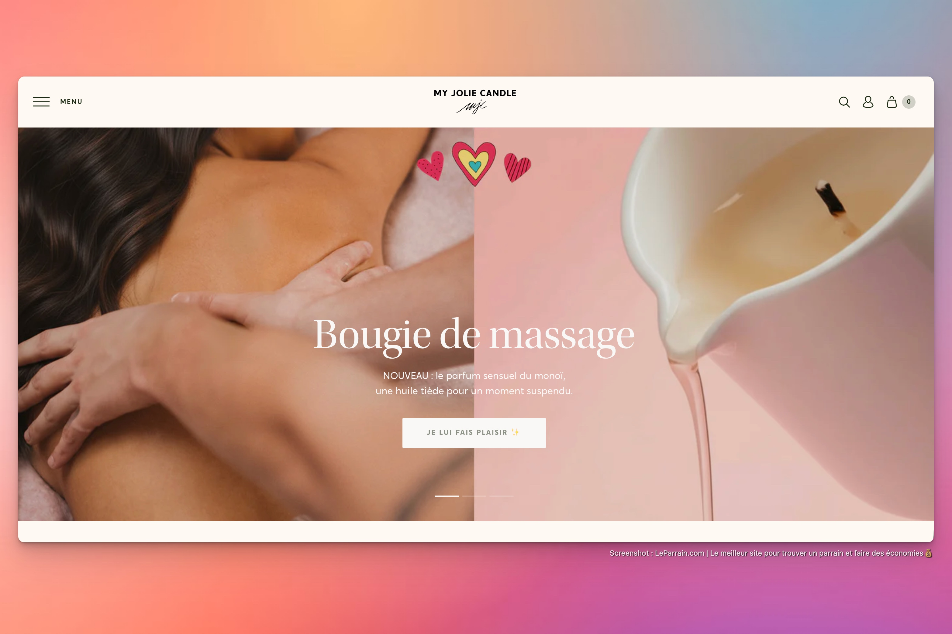 Capture d'écran 2 du programme de parrainage My Jolie Candle