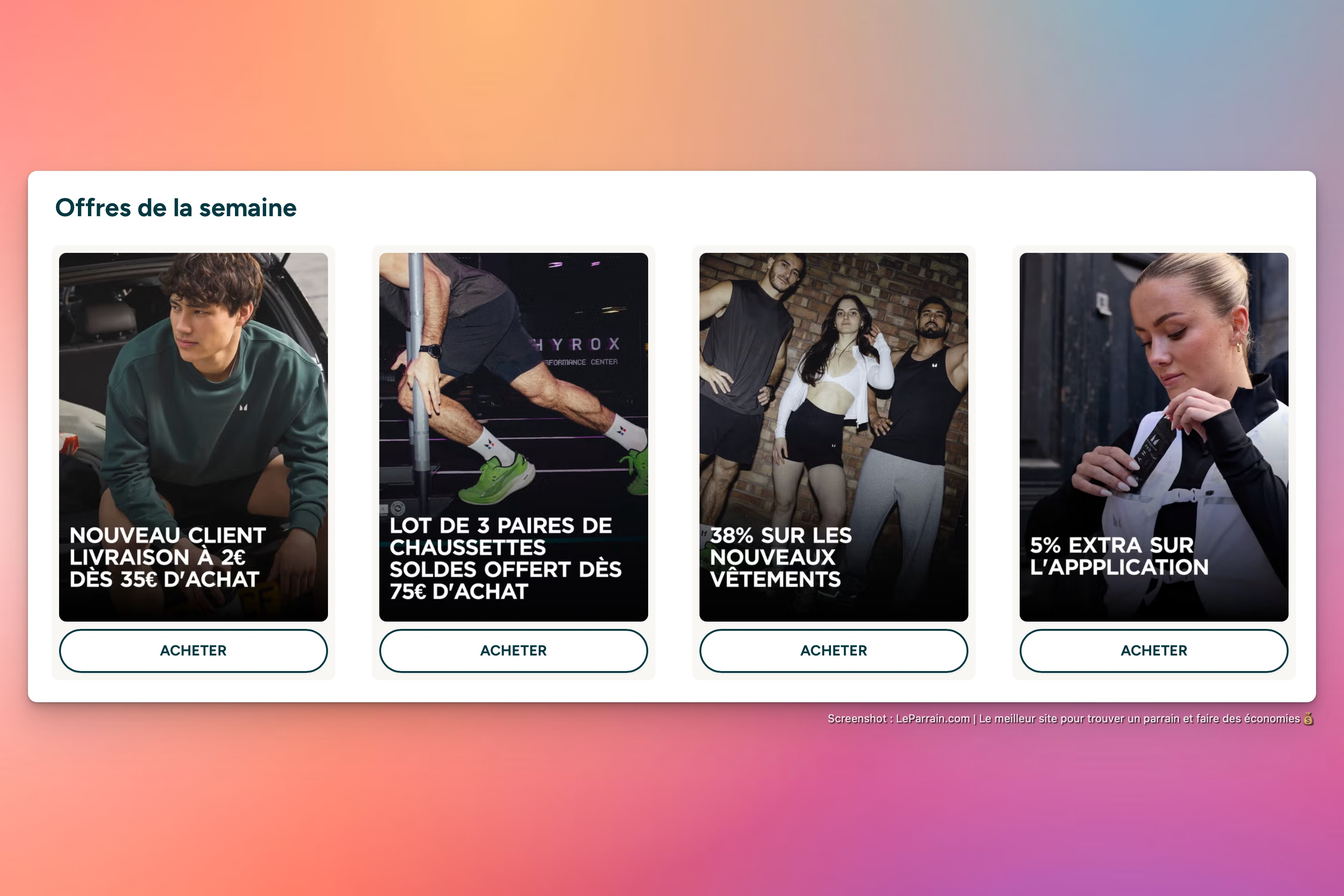 Capture d'écran 3 du programme de parrainage MyProtein