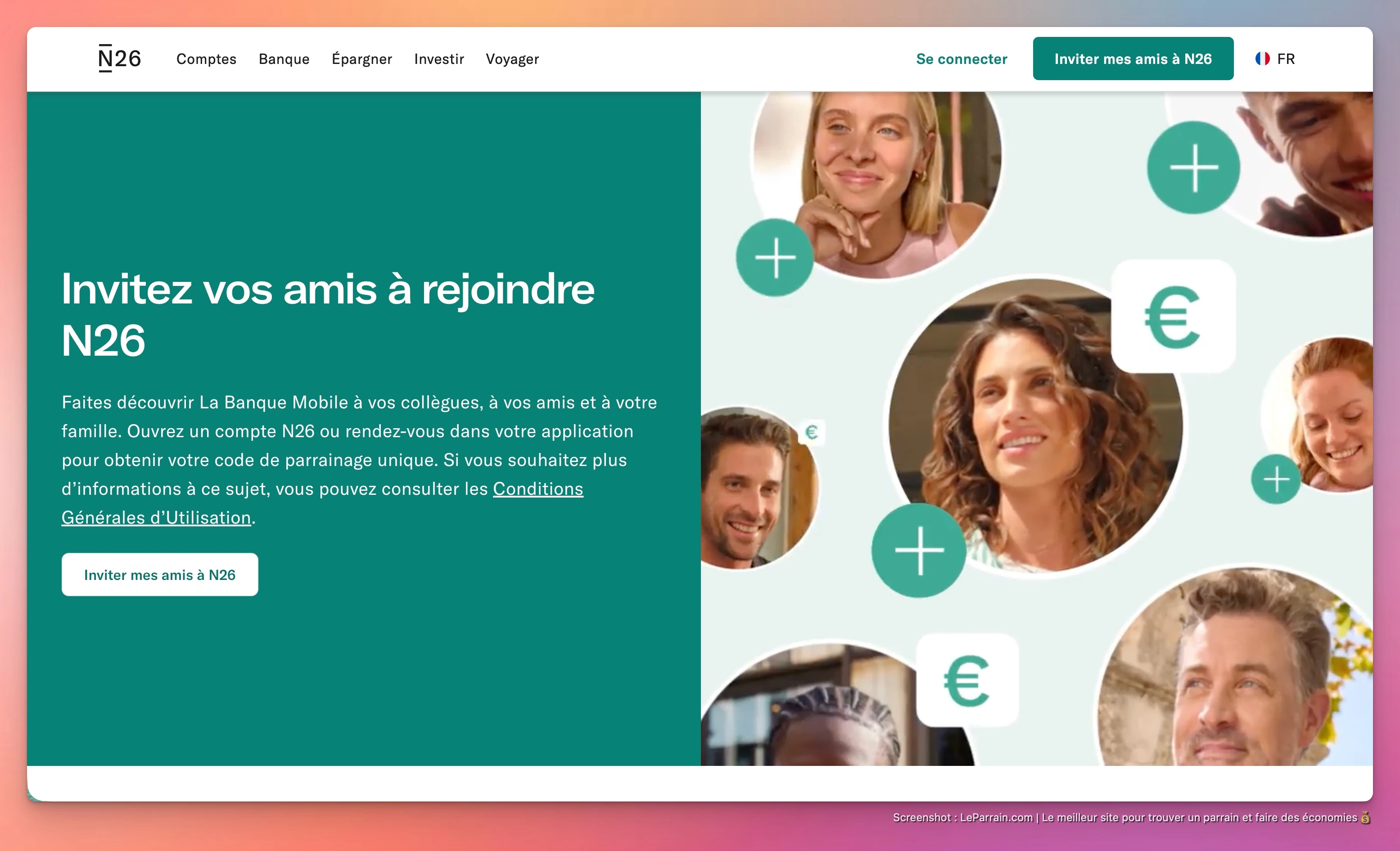 Capture d'écran 5 du programme de parrainage N26