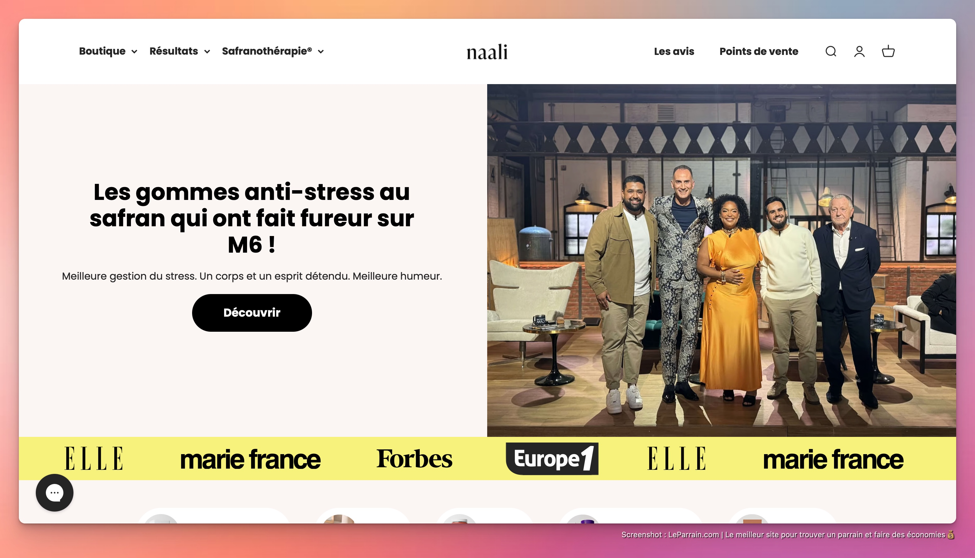 Capture d'écran 2 du programme de parrainage Naali