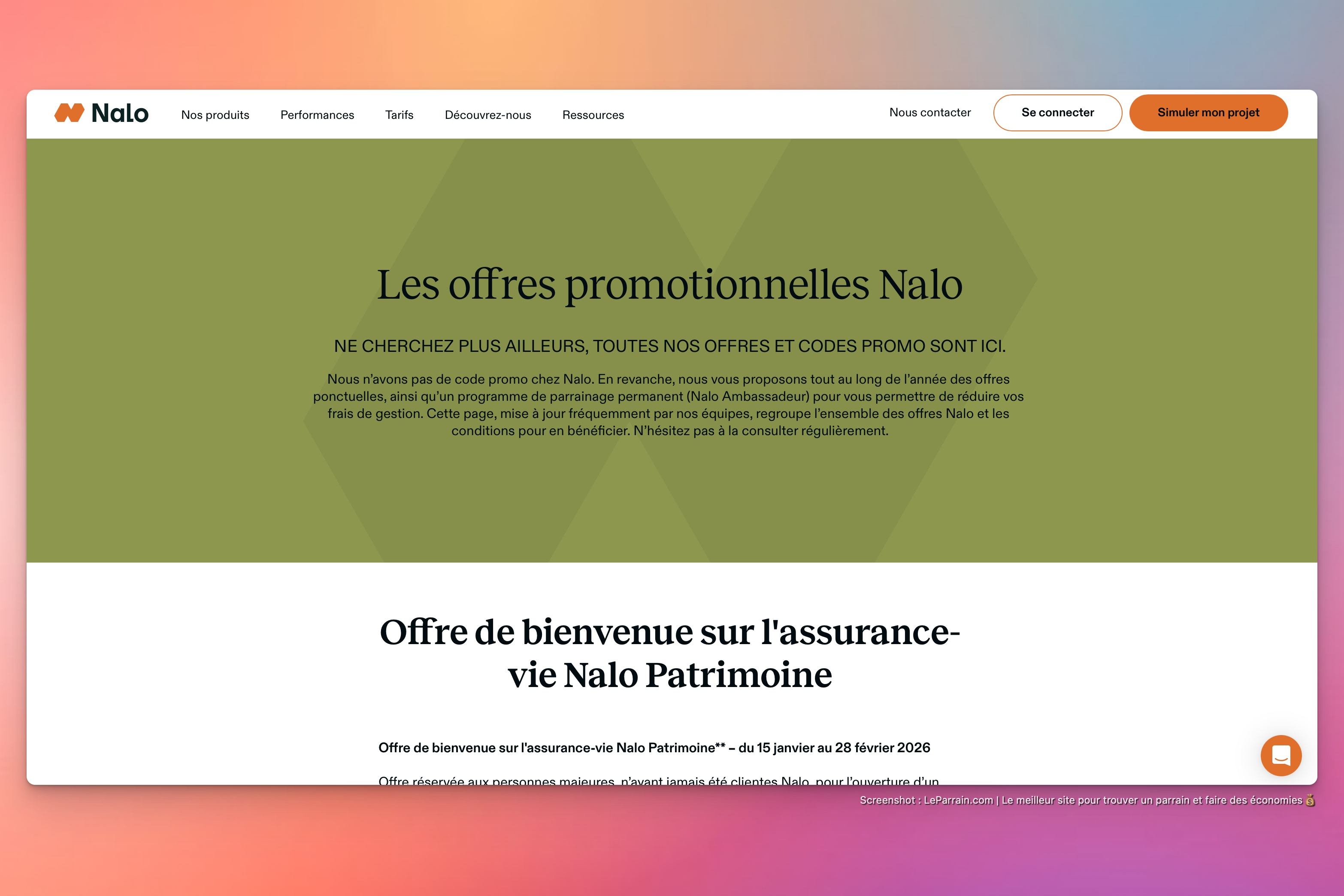 Capture d'écran 2 du programme de parrainage Nalo