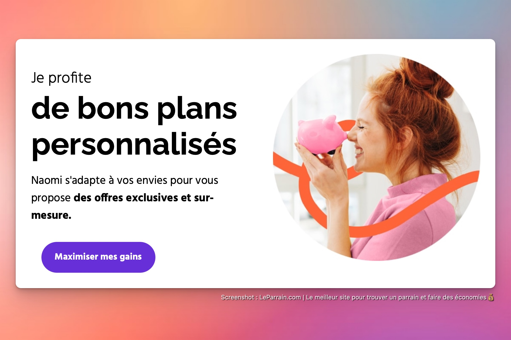 Capture d'écran 3 du programme de parrainage Naomi