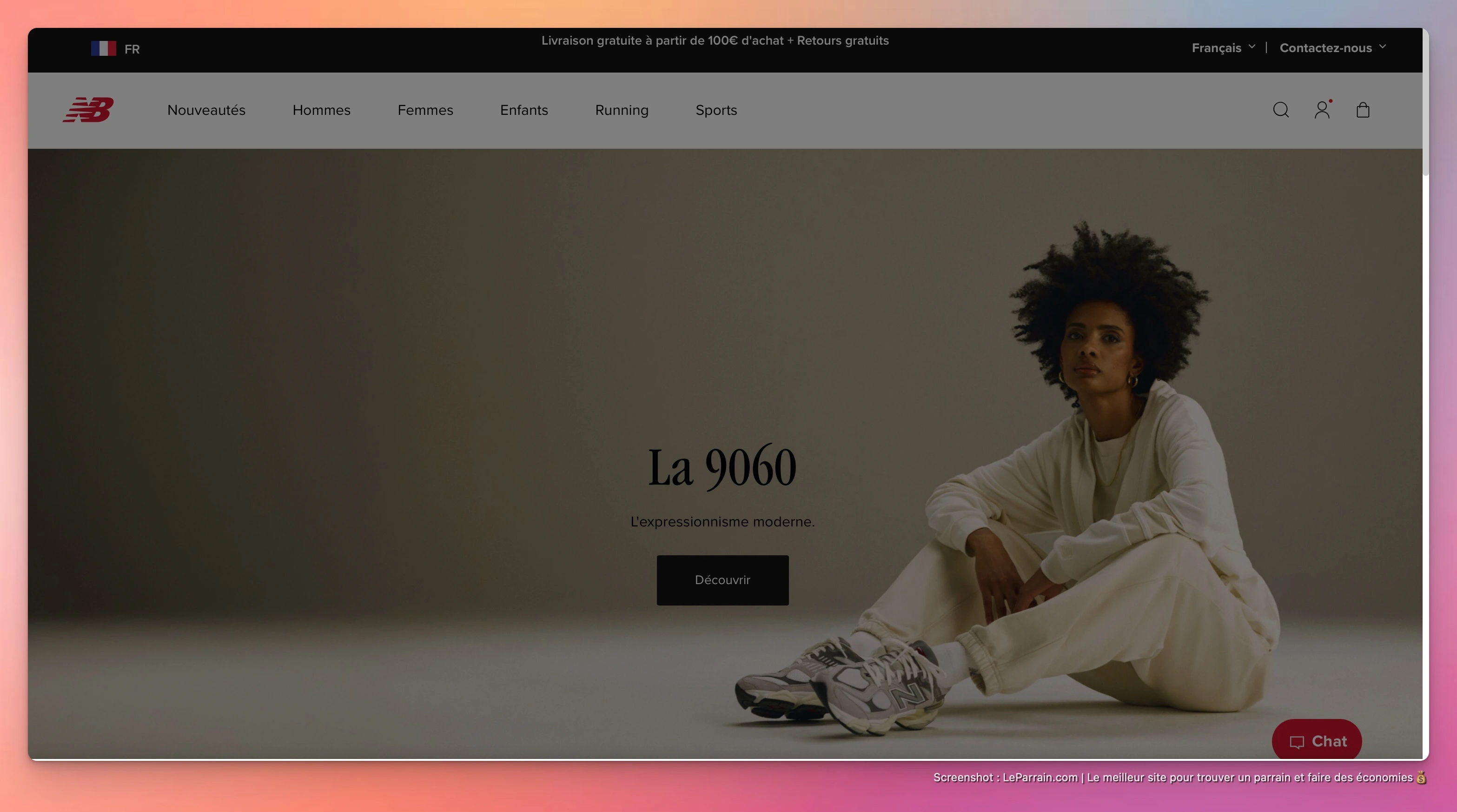 Capture d'écran 1 du programme de parrainage New Balance