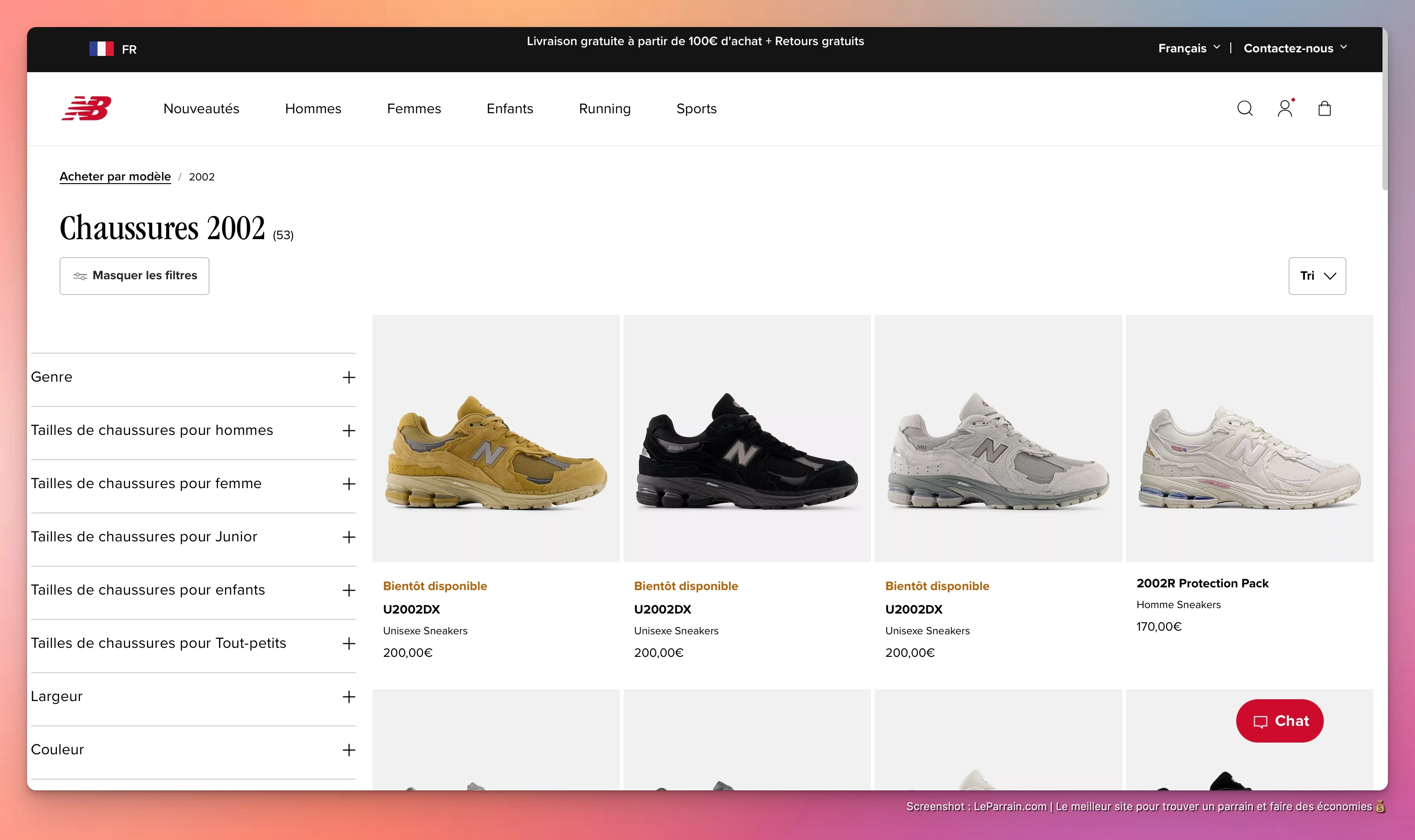 Capture d'écran 2 du programme de parrainage New Balance