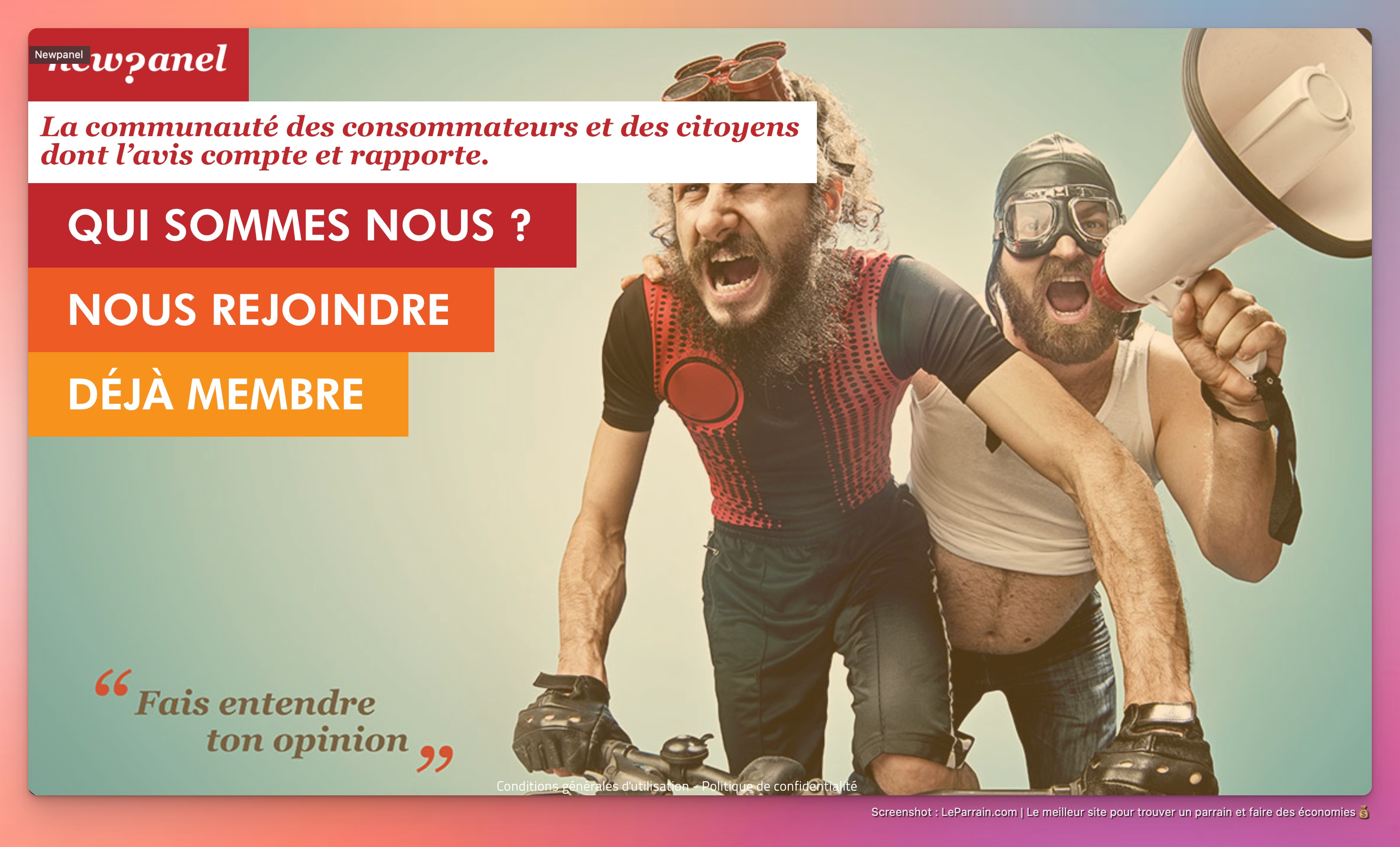 Capture d'écran 3 du programme de parrainage Newpanel