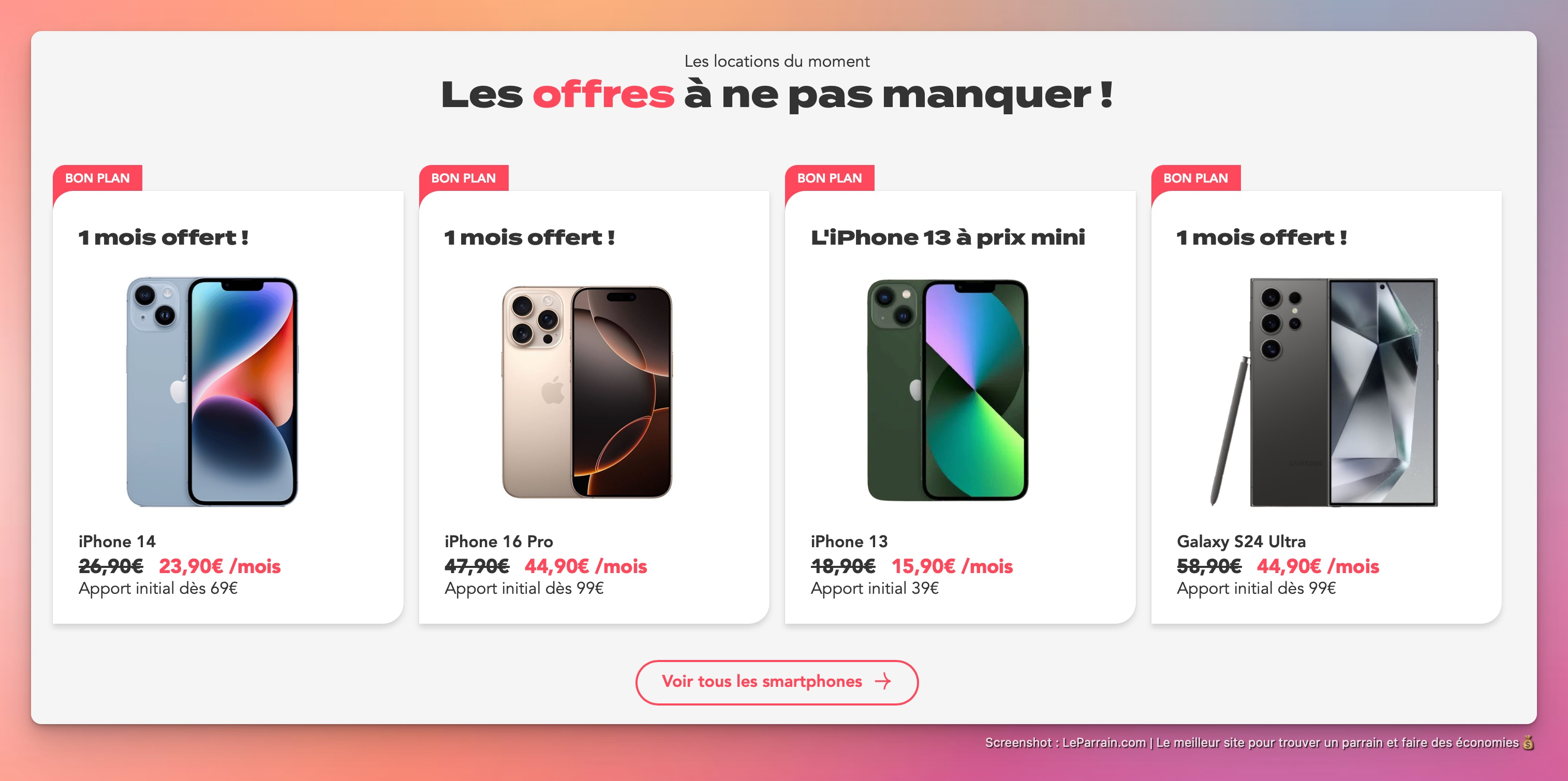Capture d'écran 3 du programme de parrainage Next Mobiles