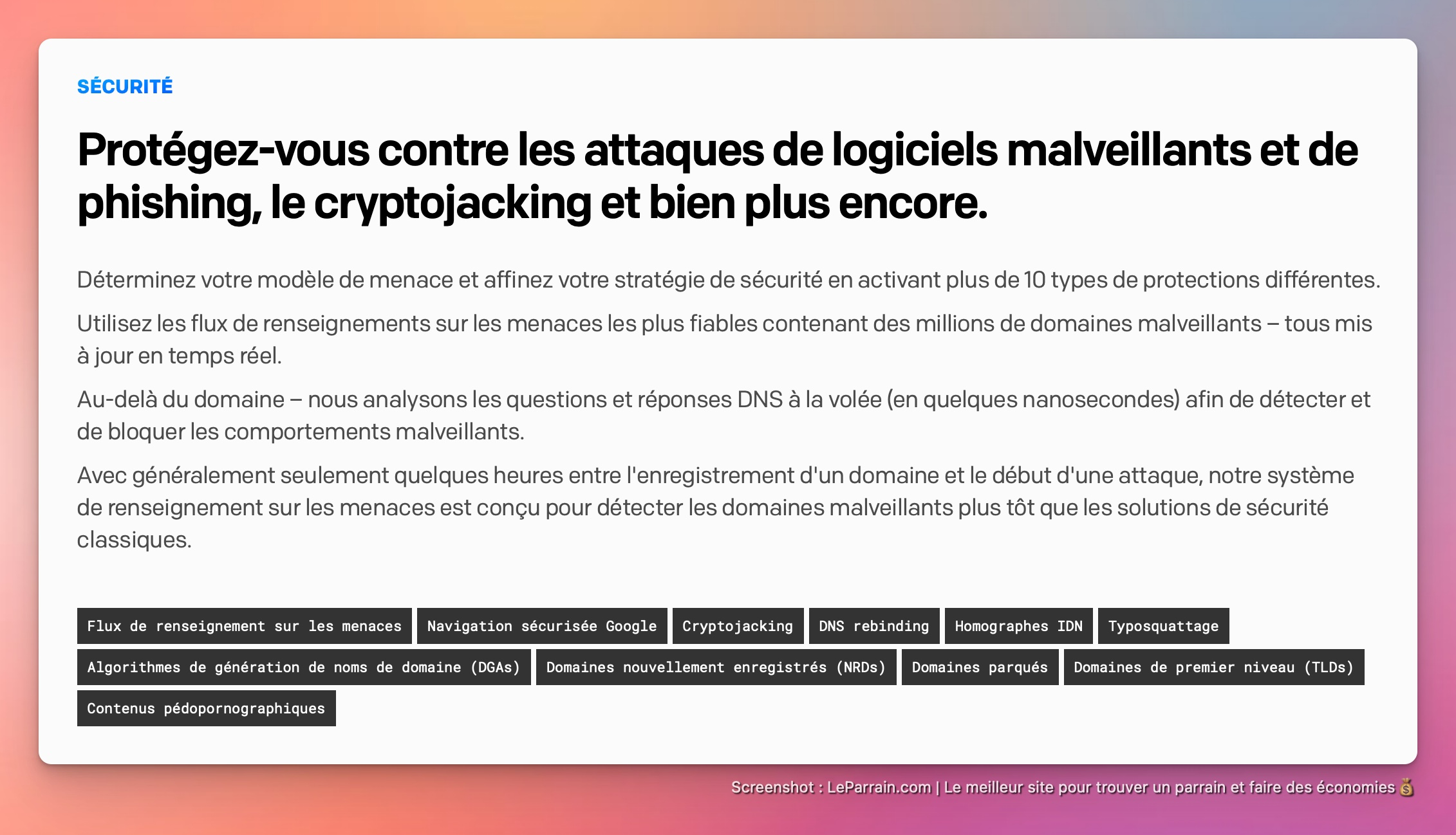Capture d'écran 3 du programme de parrainage NextDNS