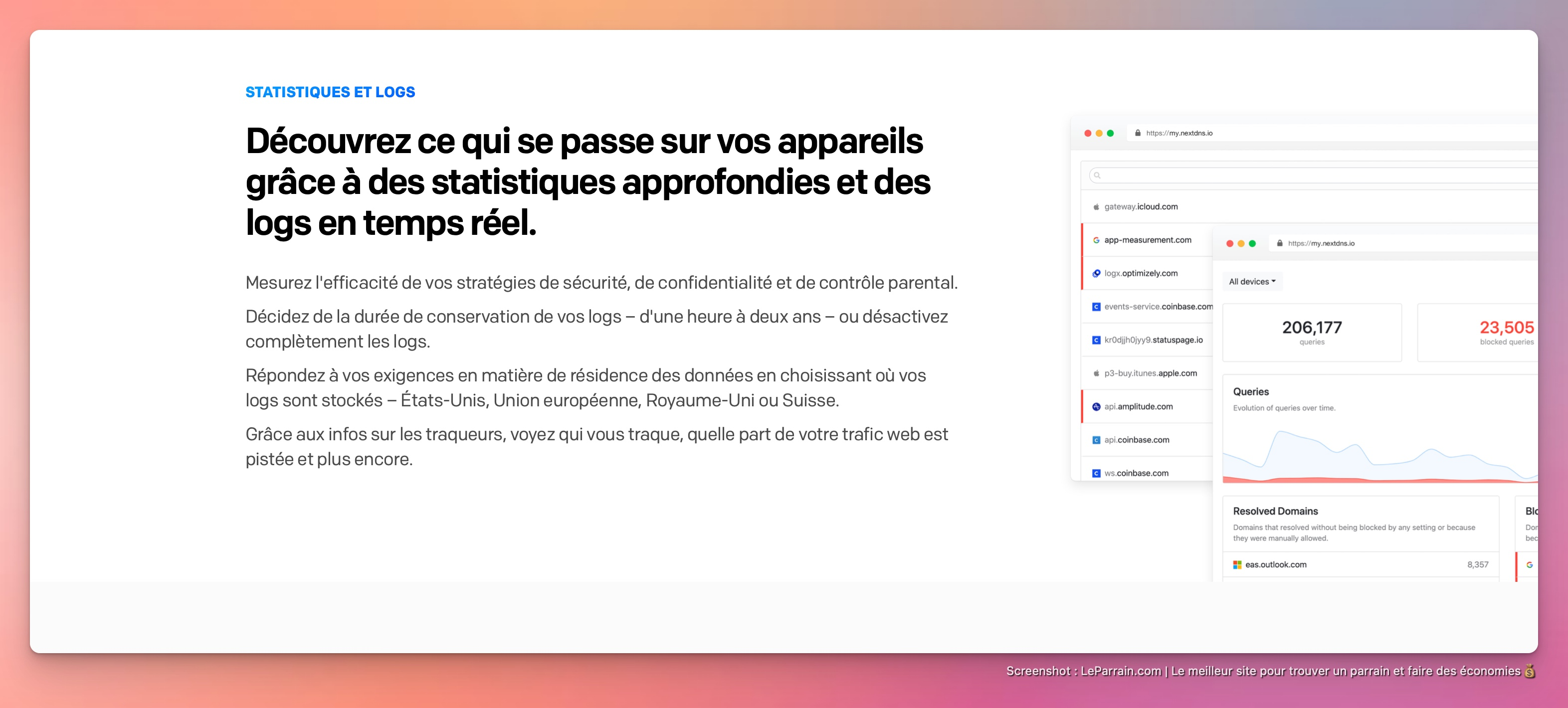 Capture d'écran 6 du programme de parrainage NextDNS