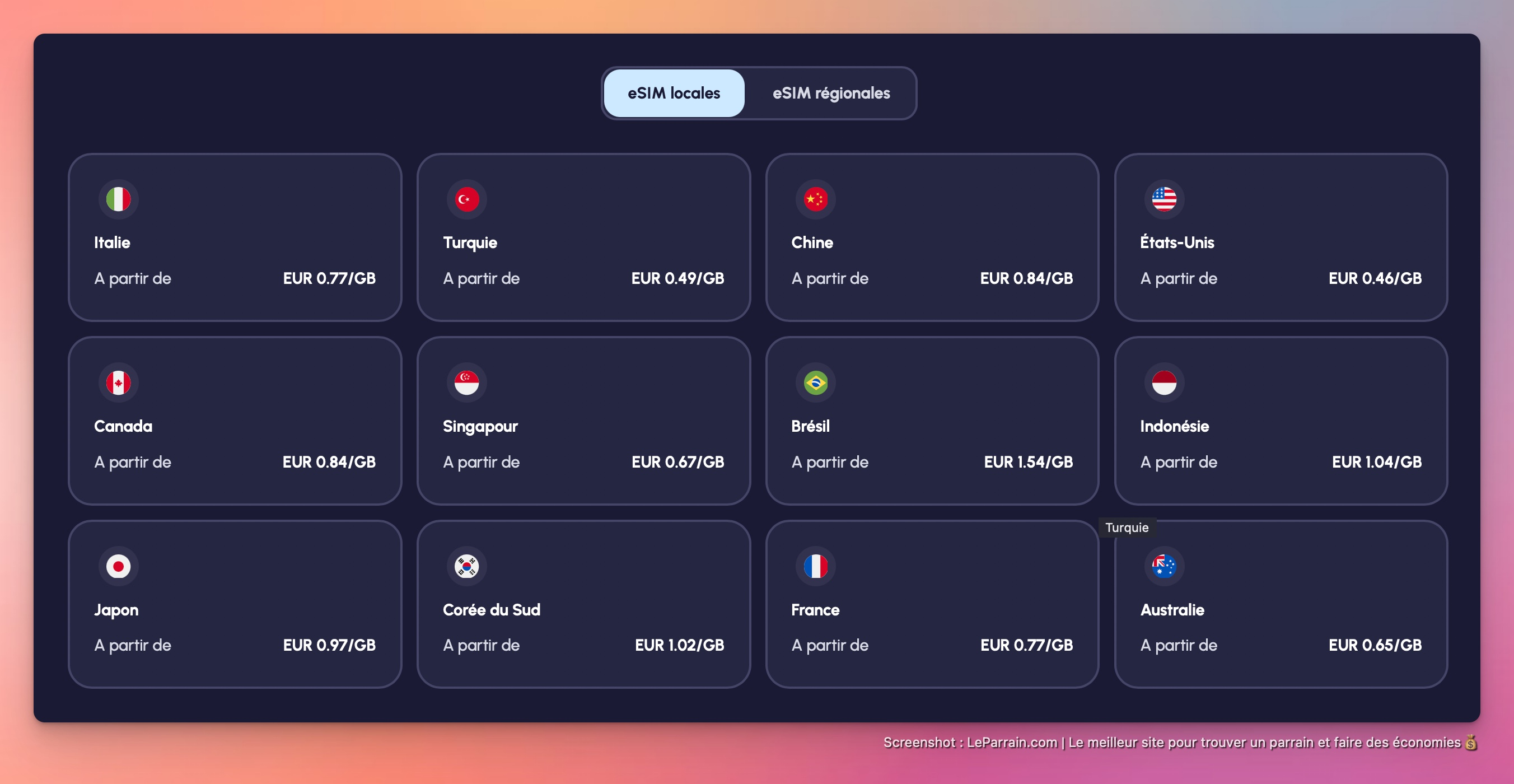 Capture d'écran 1 du programme de parrainage Nomad