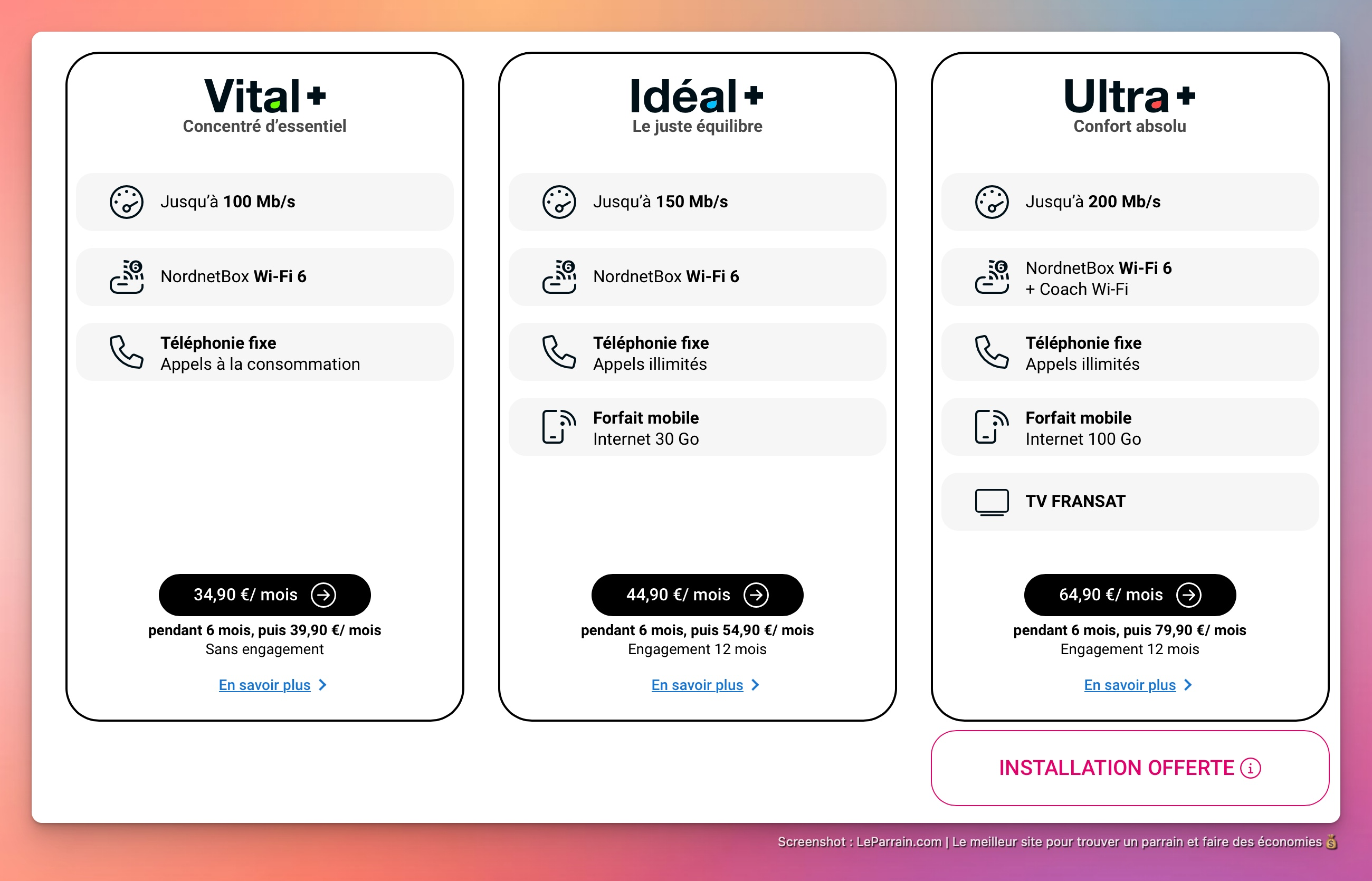 Capture d'écran 2 du programme de parrainage Nordnet