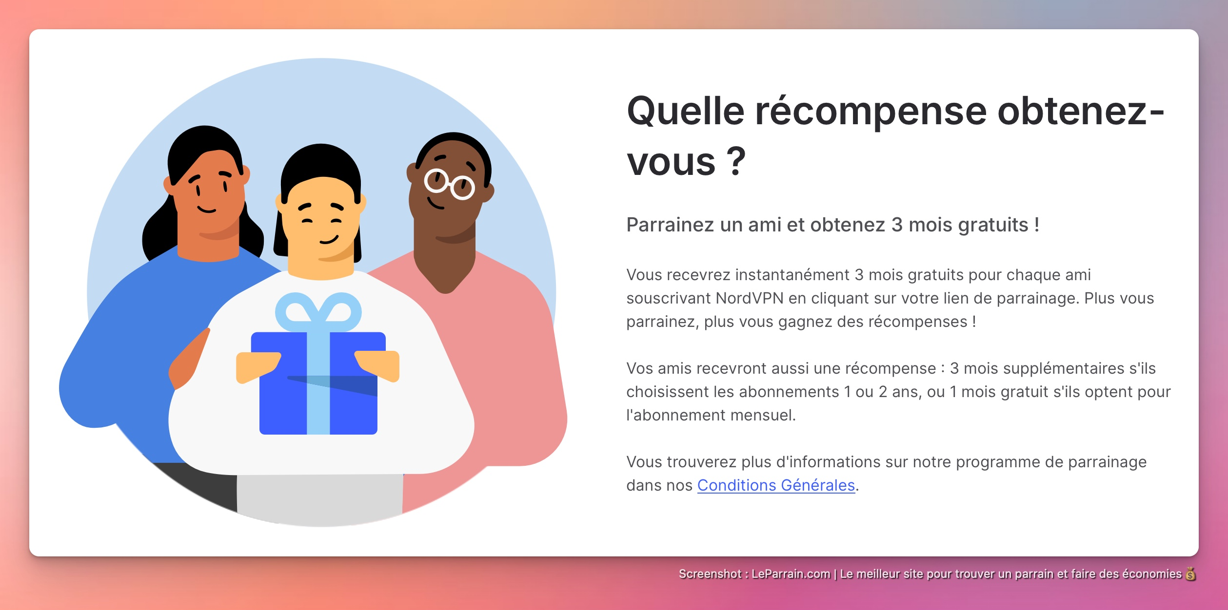 Capture d'écran 2 du programme de parrainage NordVPN