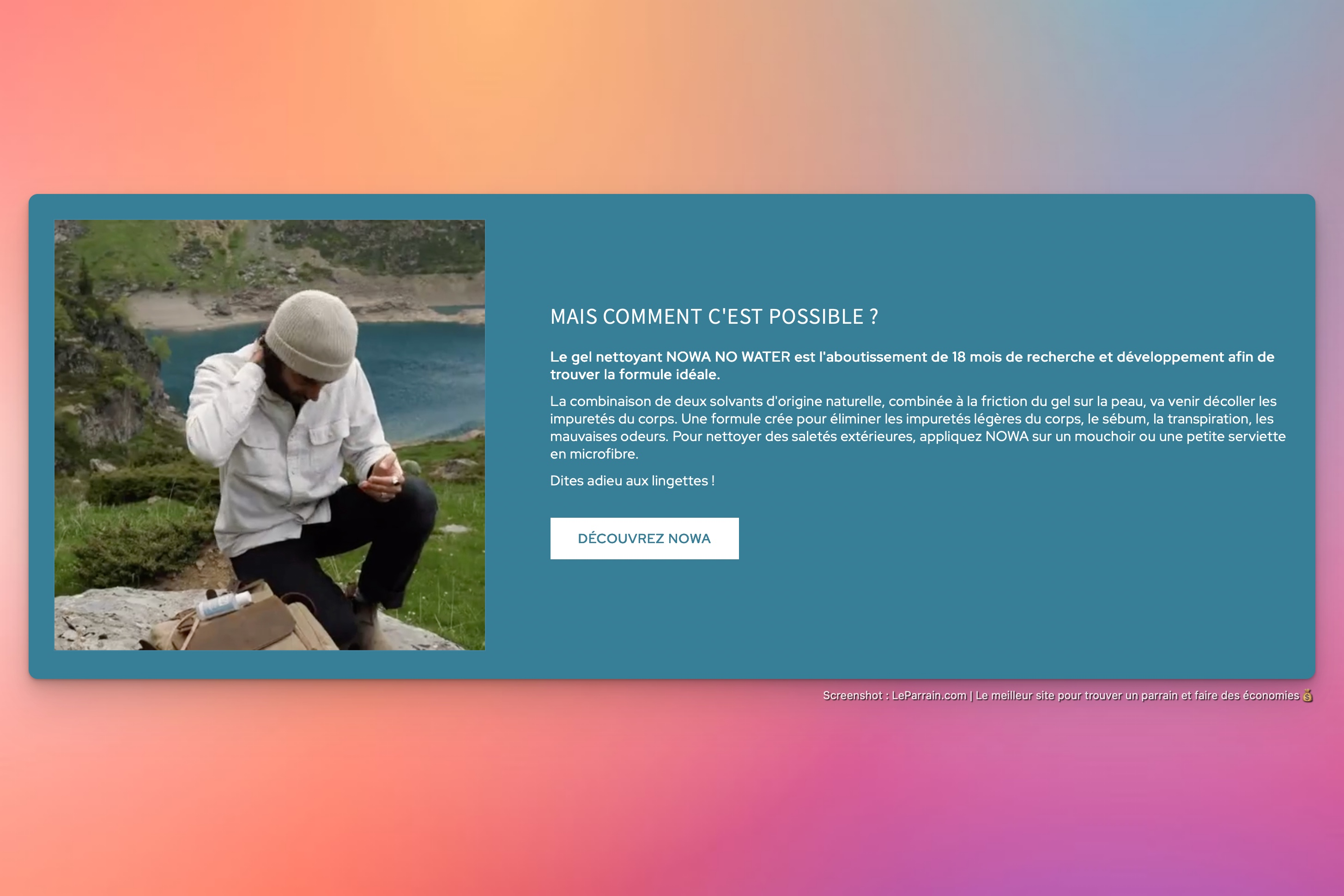 Capture d'écran 3 du programme de parrainage Nowa