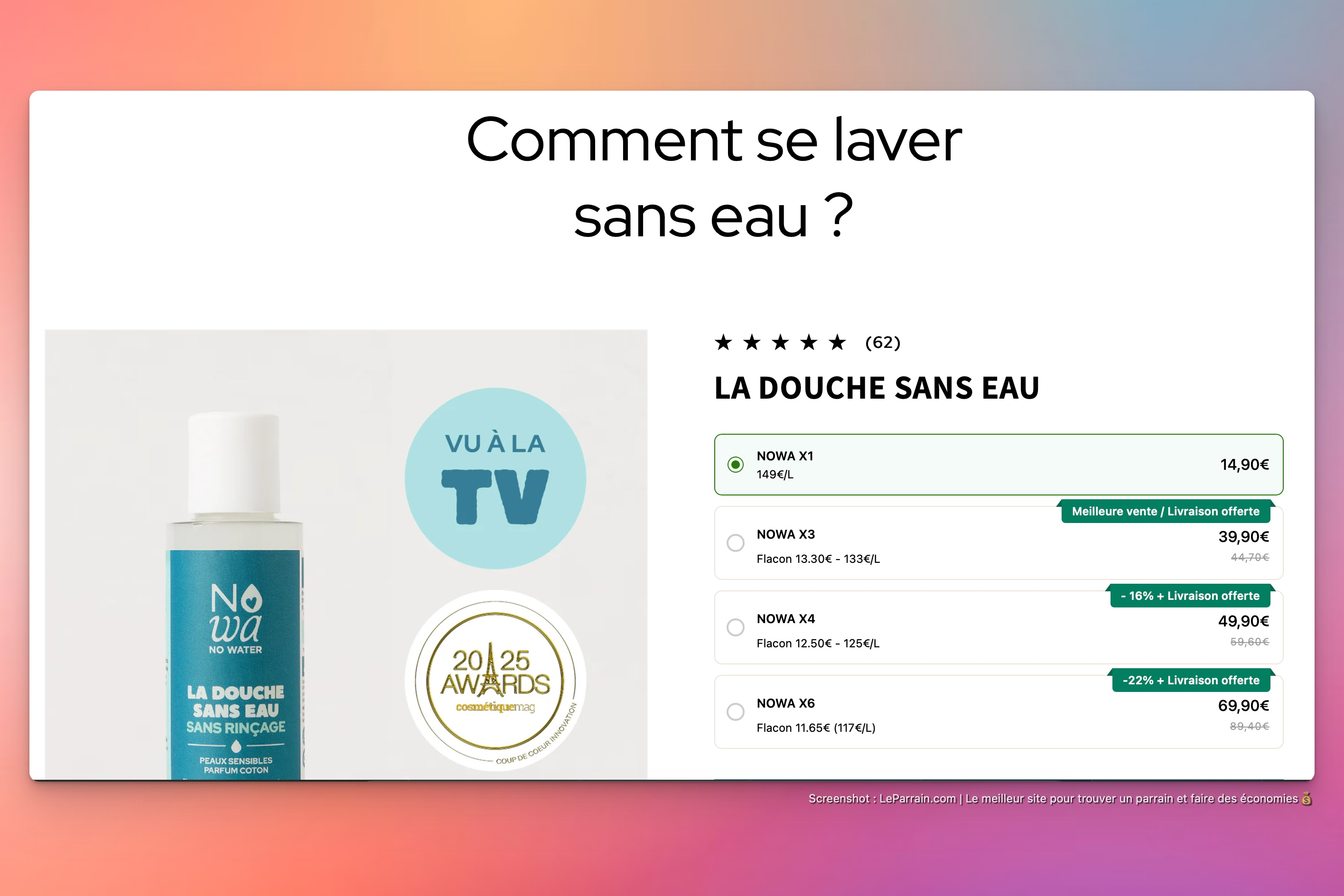 Capture d'écran 4 du programme de parrainage Nowa