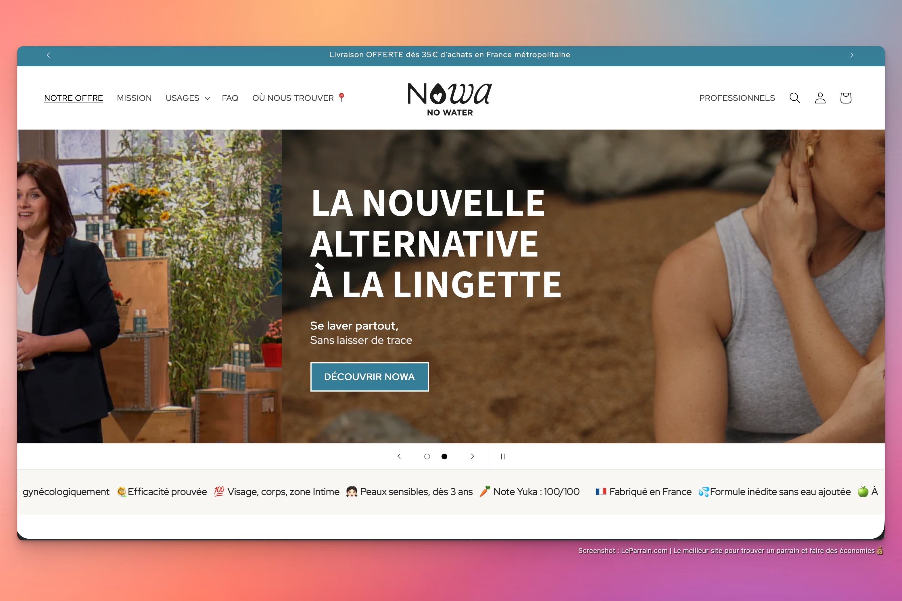 Capture d'écran 5 du programme de parrainage Nowa