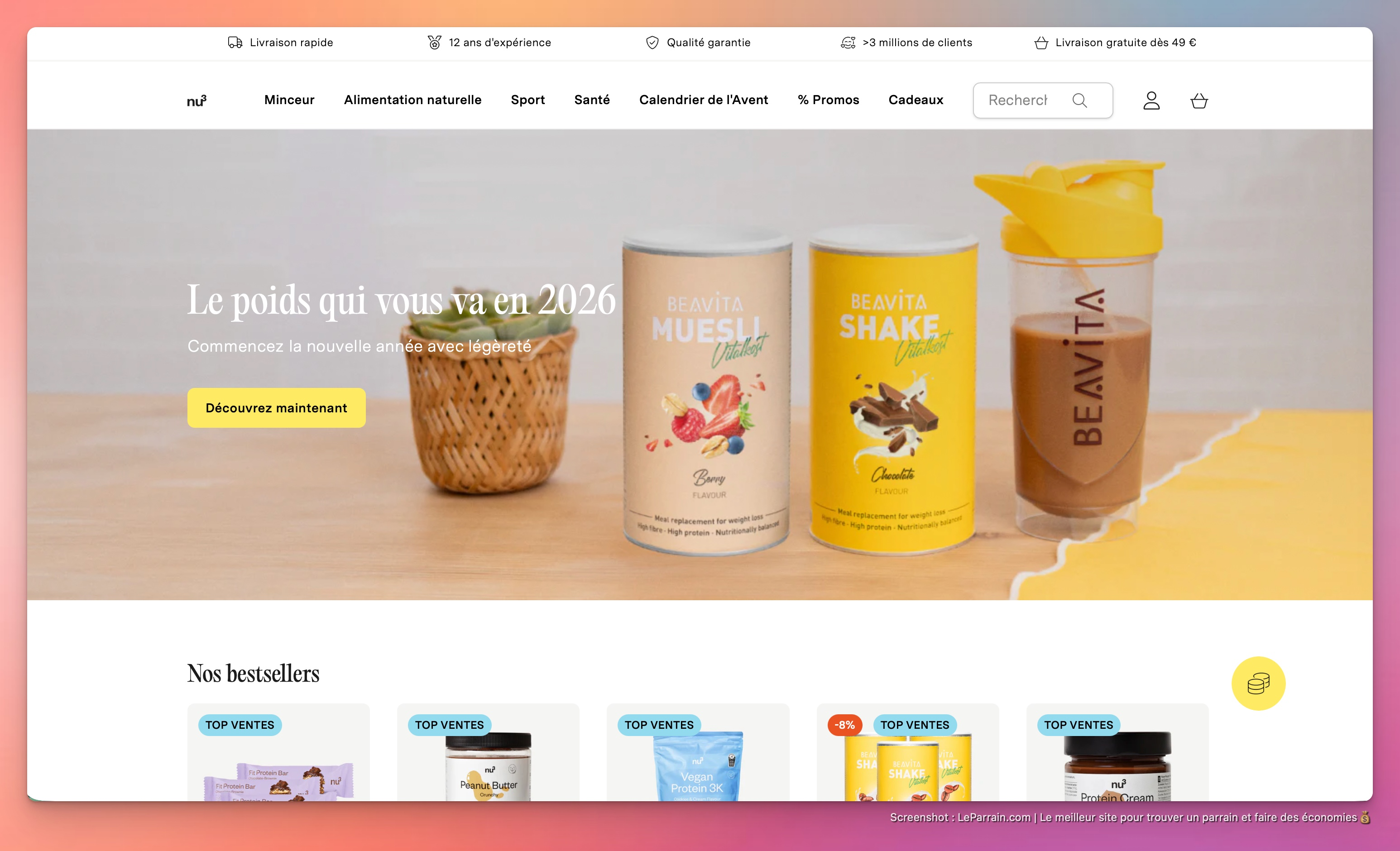 Capture d'écran 2 du programme de parrainage nu3