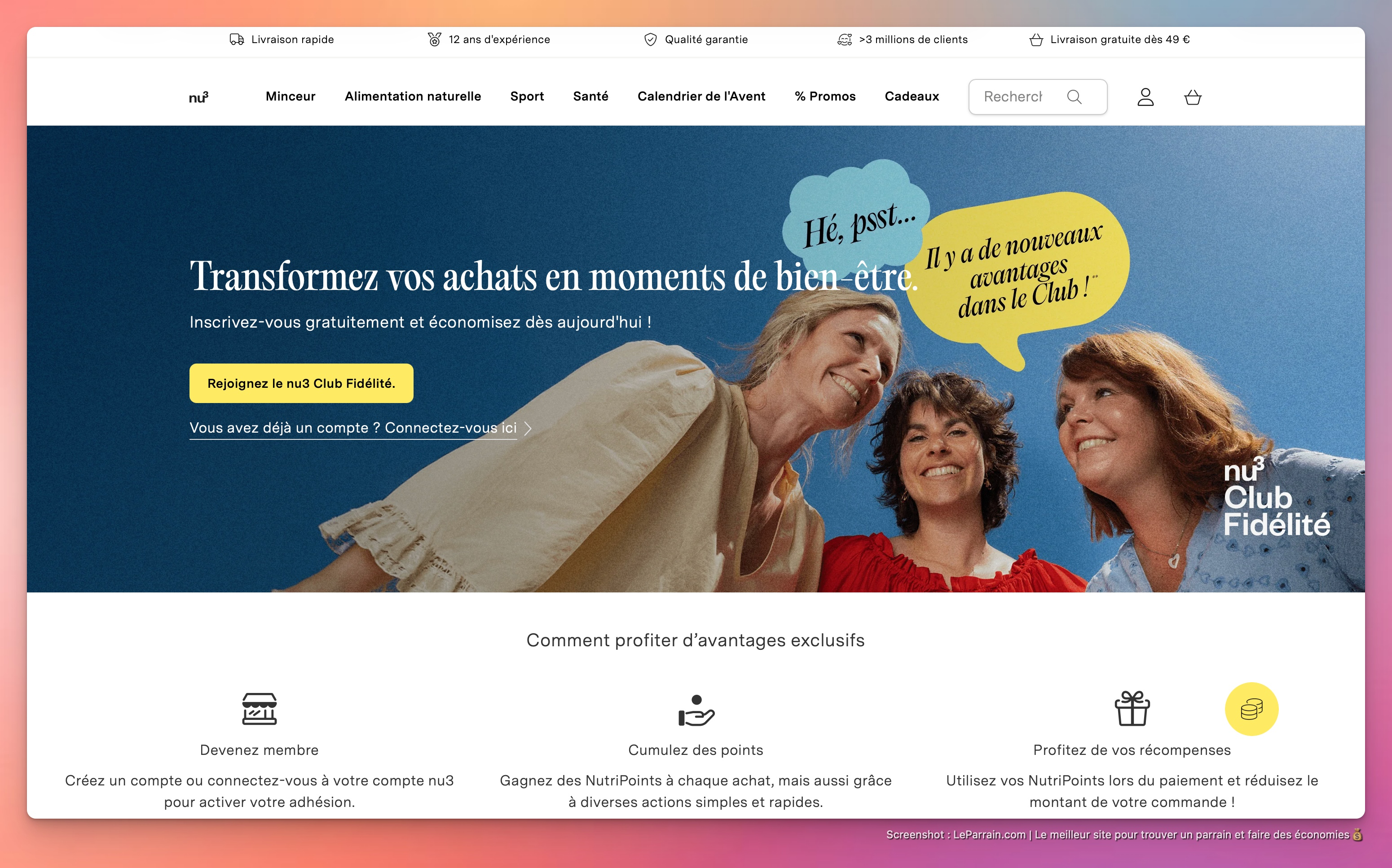 Capture d'écran 6 du programme de parrainage nu3