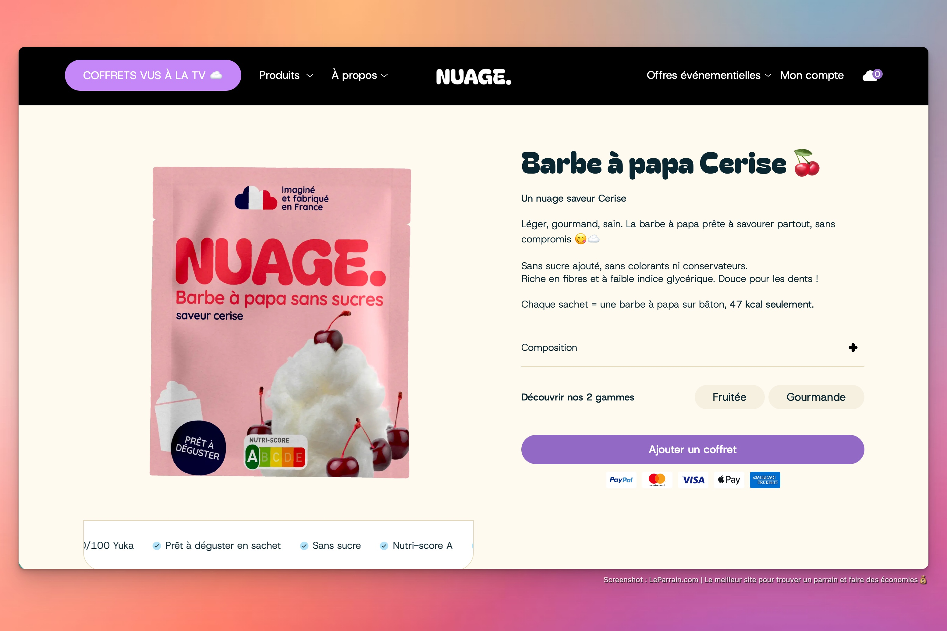 Capture d'écran 1 du programme de parrainage Nuage