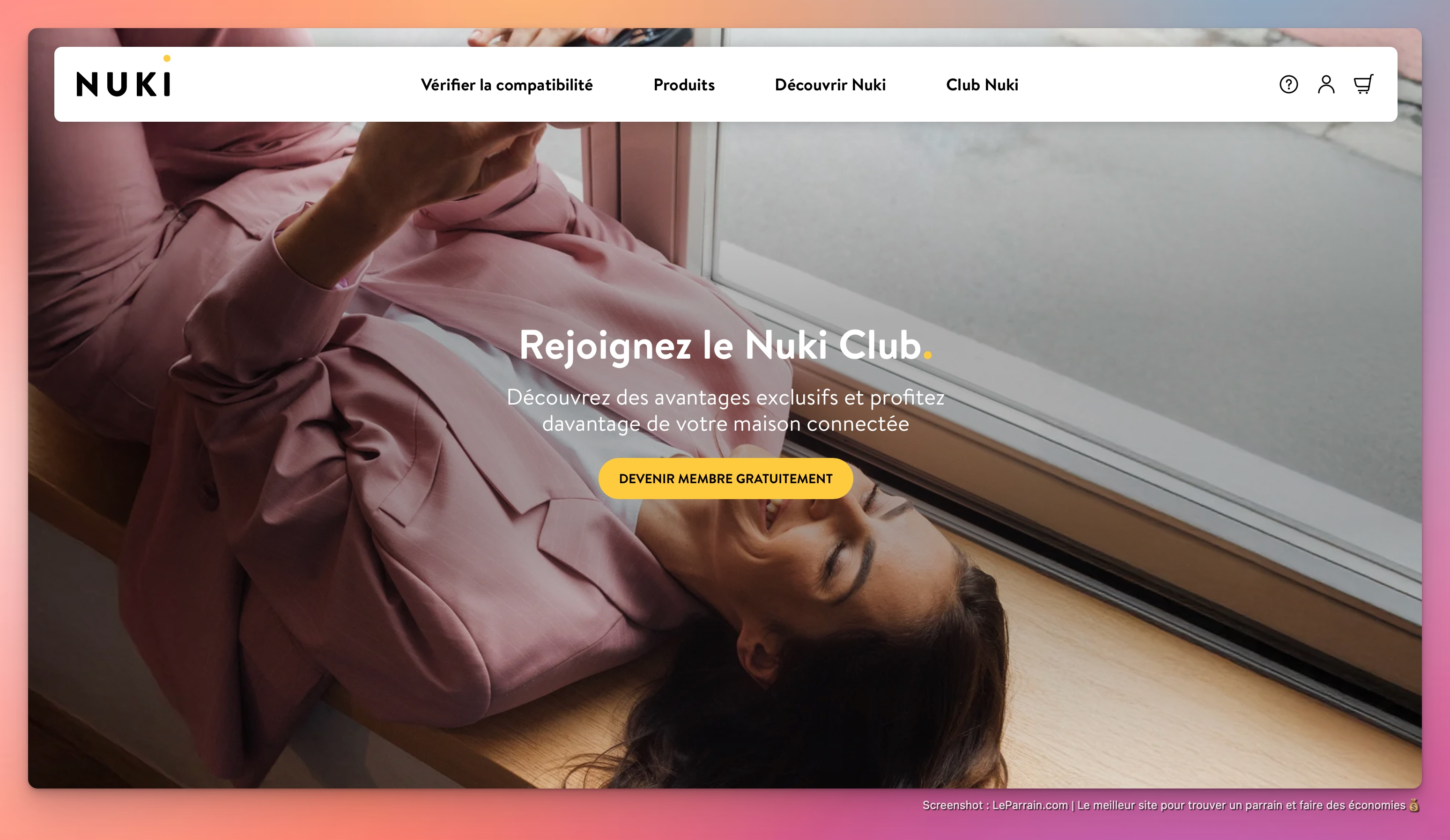 Capture d'écran 1 du programme de parrainage Nuki